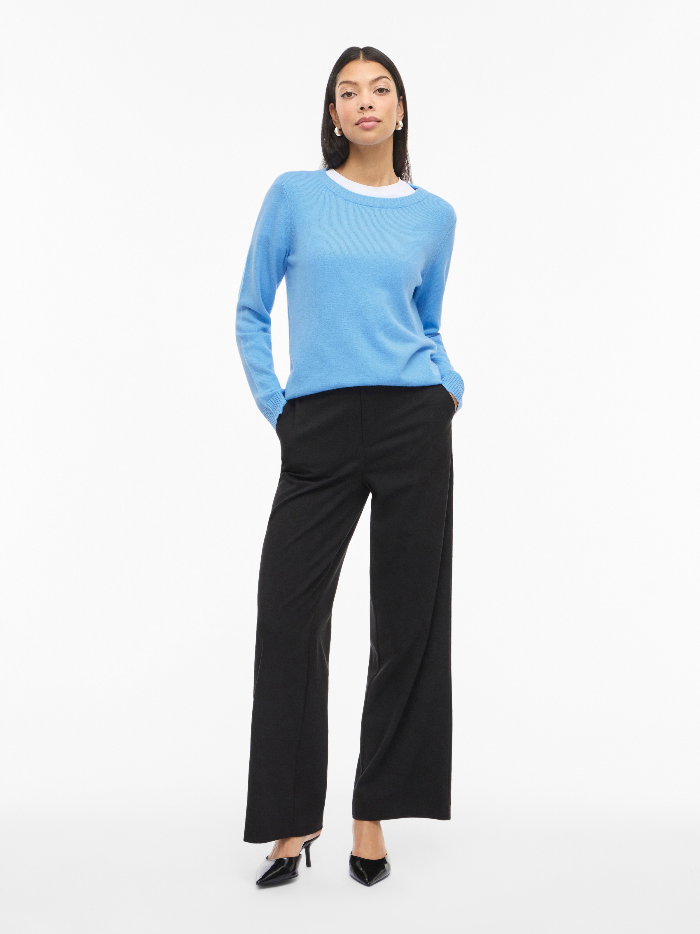 Vila Rundhalspullover »VIRIL O-NECK L/S  KNIT TOP - NOOS« Viskosemischung, regular fit