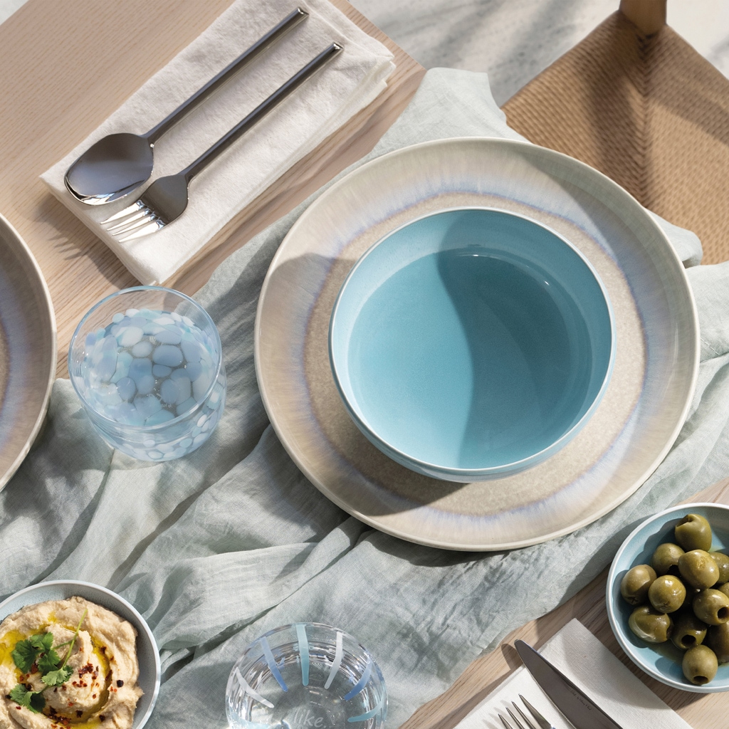 like. by Villeroy & Boch Schale »Schüsseln Perlemor Aqua ø 16,9 cm 4er Set blau« 4 Spülmaschinengeeignet, Mikrowellengeeignet