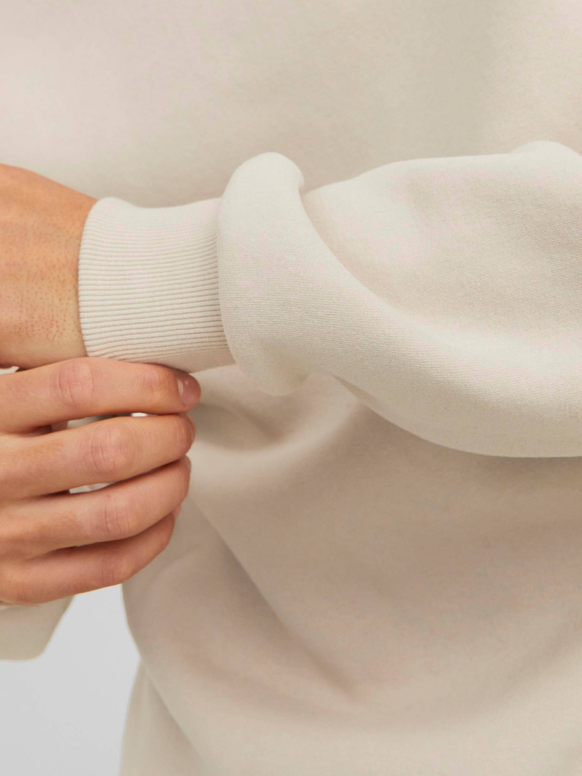 Jack & Jones Sweatshirt »JJEBRADLEY  mit Rippbündchen für Alltag und Freizeit«, Materialmix, relaxed fit
