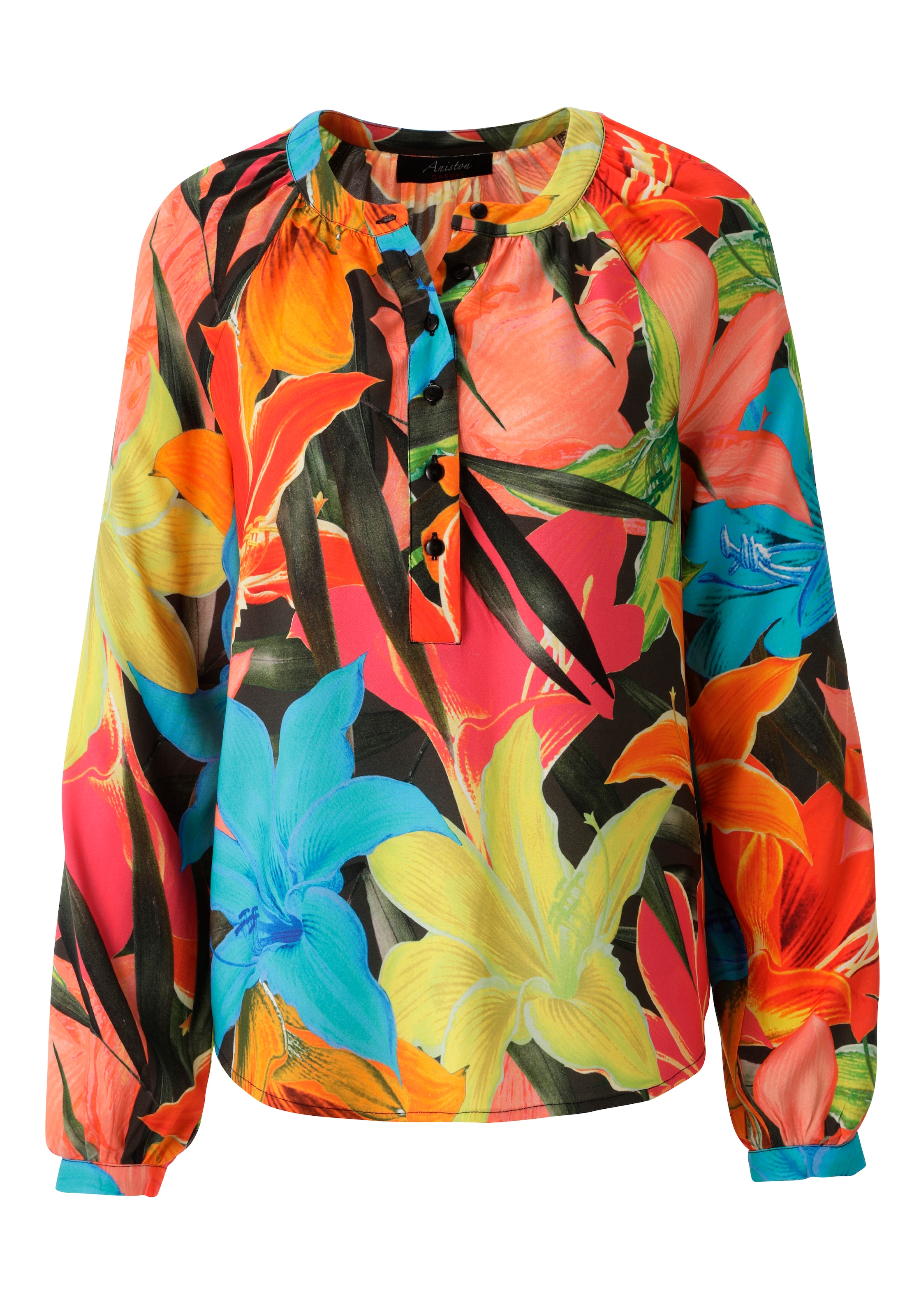 Aniston CASUAL Schlupfbluse mit farbenfrohen, großflächigen Blüten bedruckt - NEUE KOLLEKTION