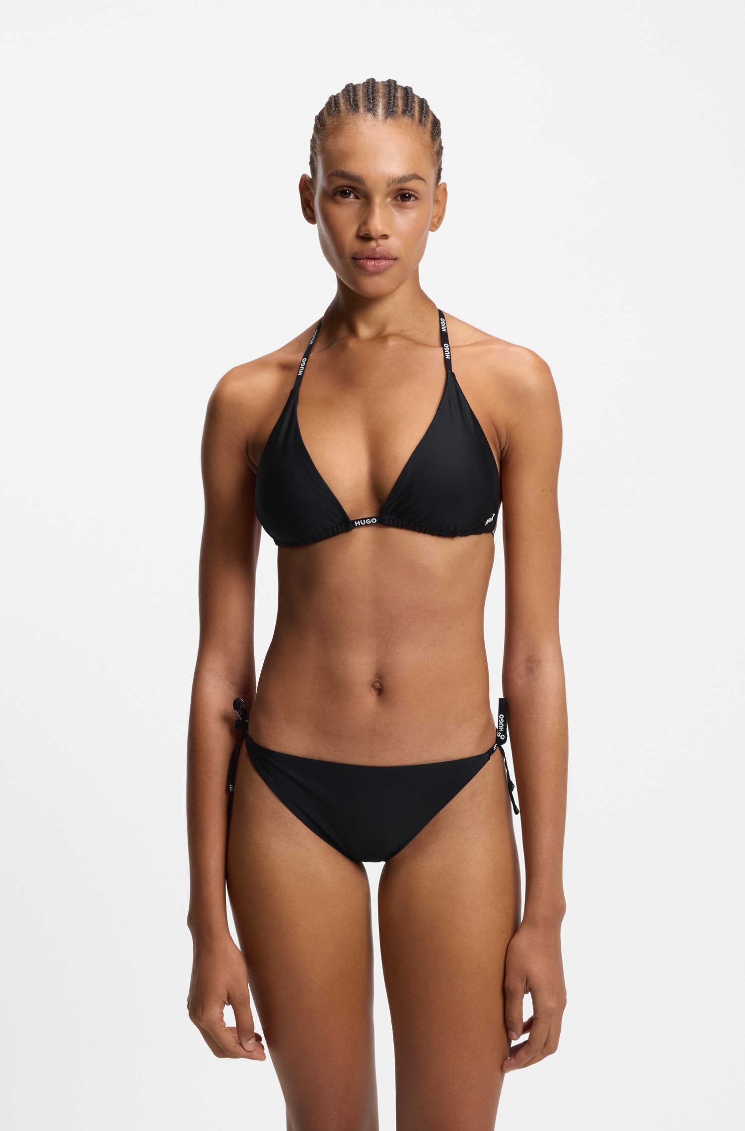 HUGO Underwear Triangel-Bikini-Top »Pure« mit Logobändern, herausnehmbare Polster