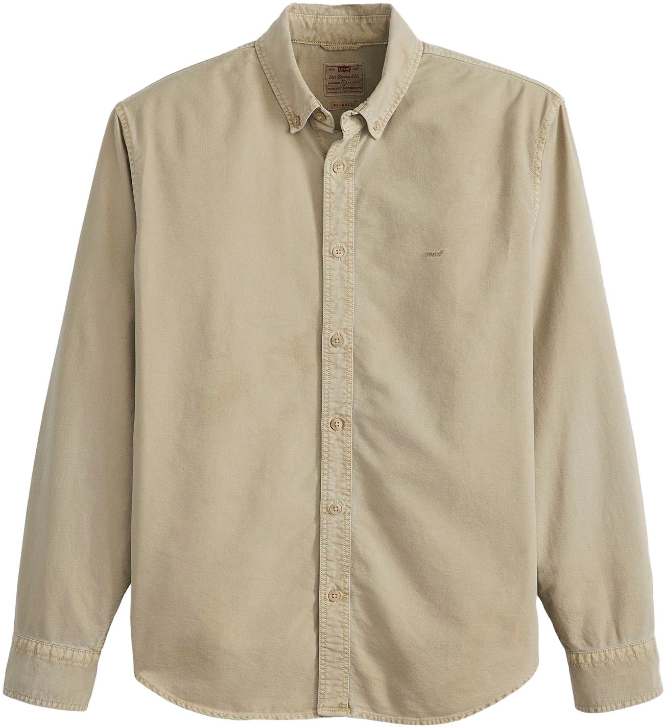 Levi's® Langarmhemd »AUTHENTIC BUTTON DOWN«, mit Ton-in-Ton Logostickerei auf der Brust
