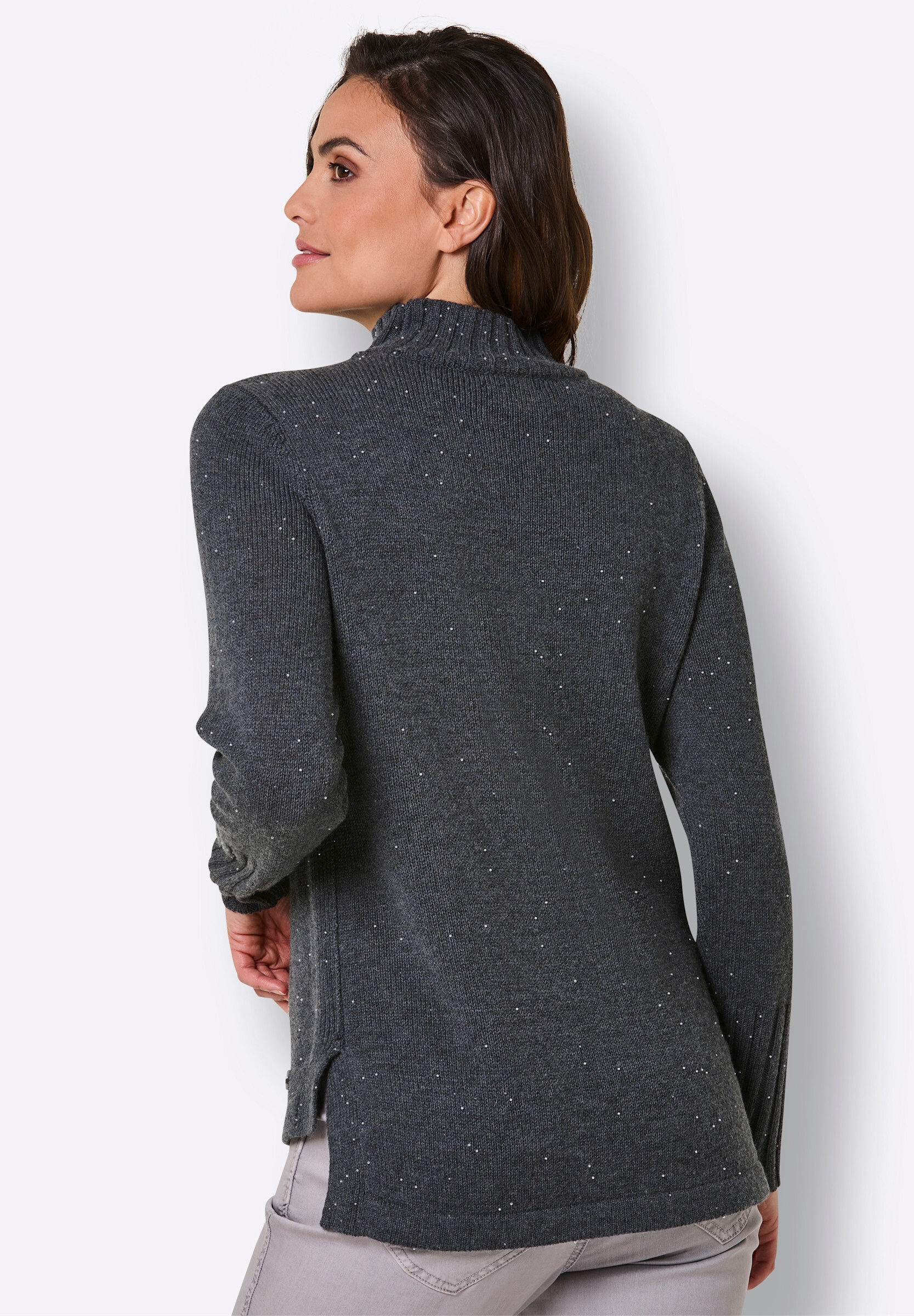 creation L Strickpullover »Kaschmir-Woll-Pullover Langarm-Pullover mit 10% Kaschmir und Zierperlen«
