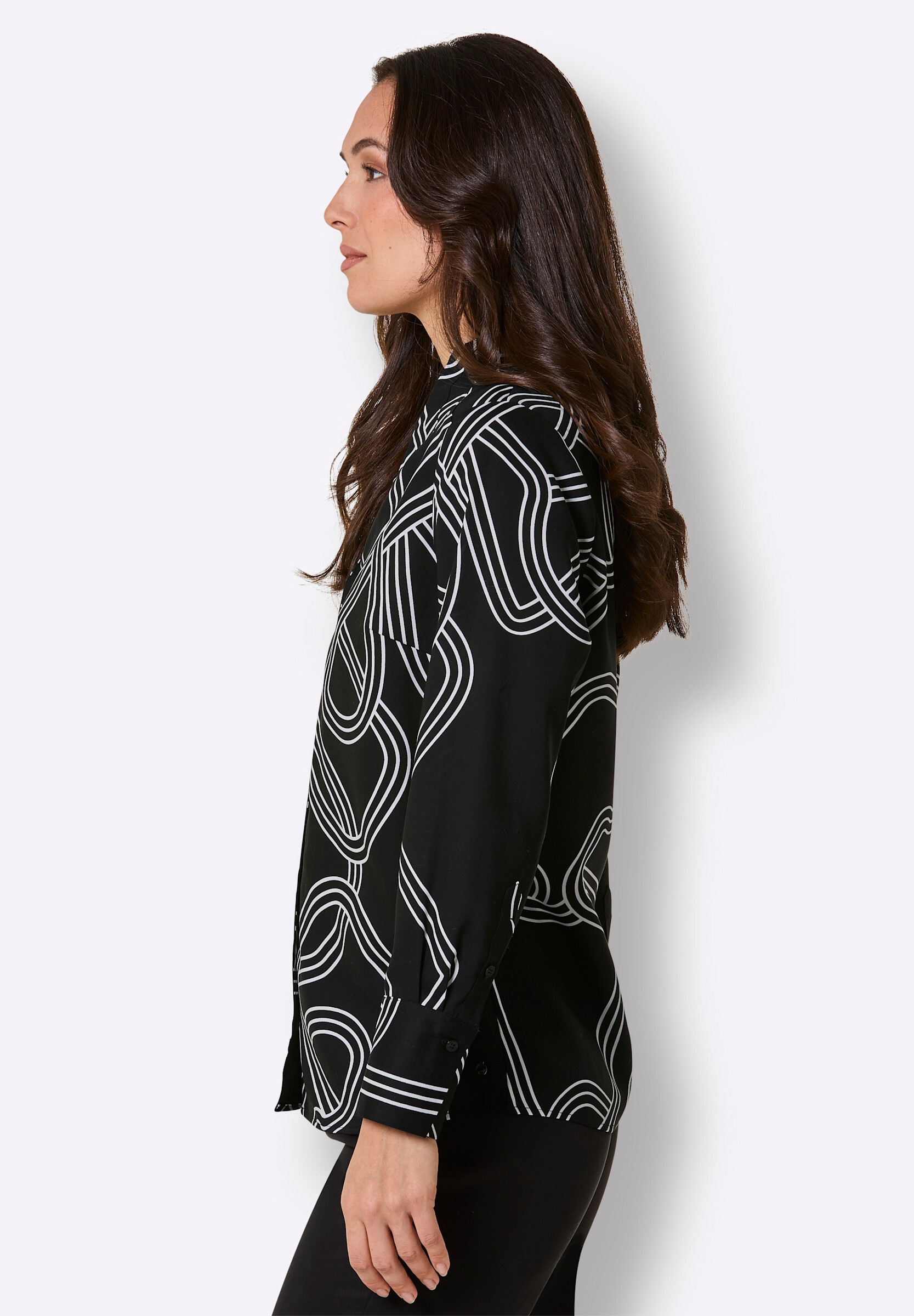 creation L Klassische Bluse »Lyocell-Bluse Druckbluse mit Manschetten«