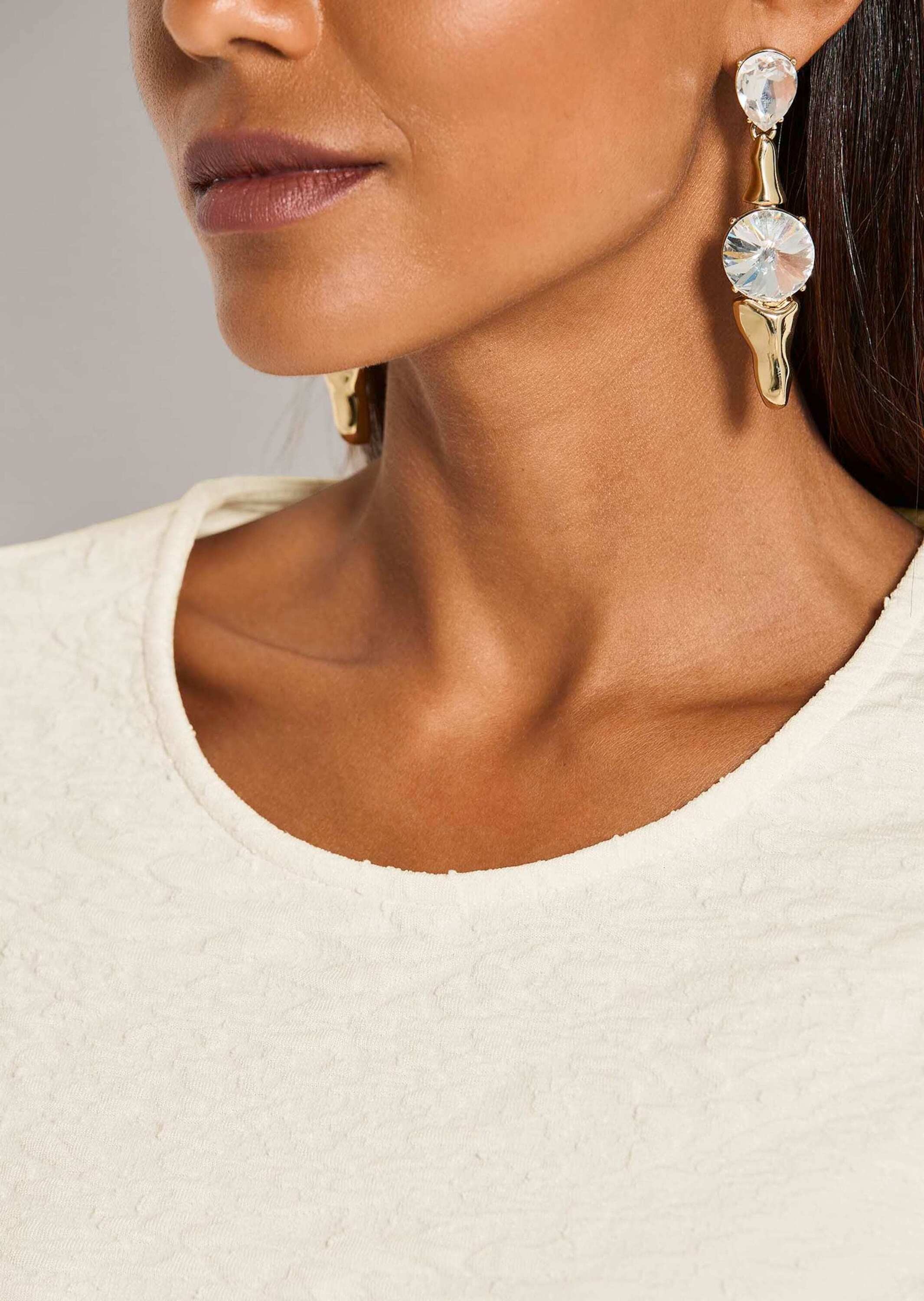 MADELEINE Kurzarmshirt »Shirt Stylisches Blusenshirt mit Rundhals« Crash-Optik