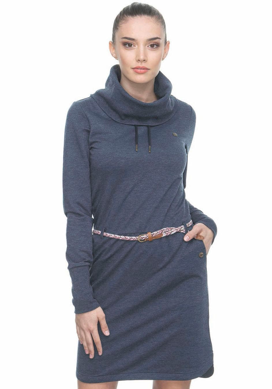 Ragwear Sweatkleid »LAURRA«, (2 tlg., mit Shop stylisches Online Langarmkleid OTTO mit abnehmbarem Eingrifftaschen Gürtel), im praktischen