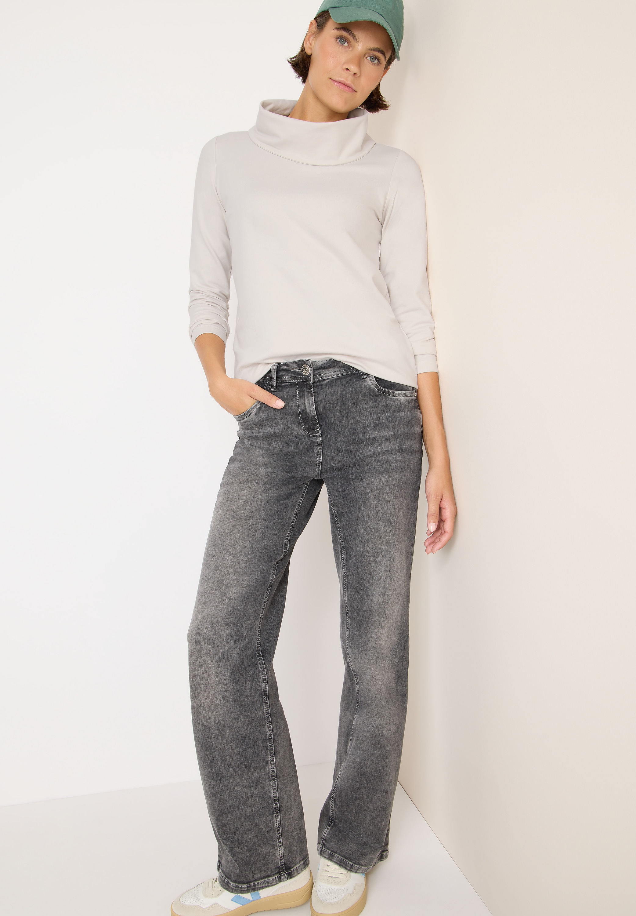 Cecil 3/4-Arm-Shirt mit großem Kragen