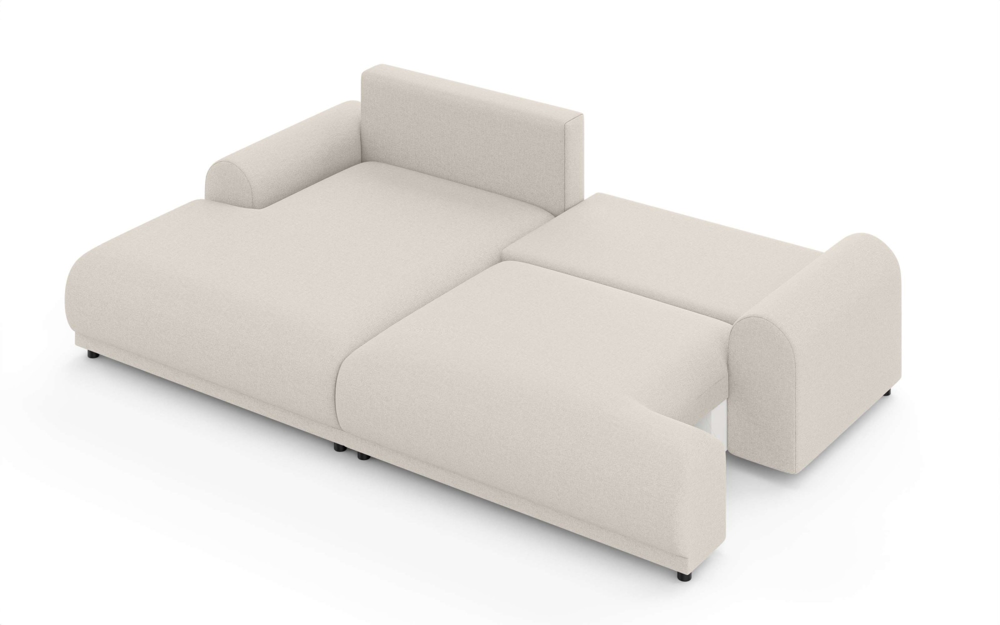 INOSIGN Ecksofa »Marsby, mit Bettfunktion und Bettkasten, Maße: B/H/T 242/65/145 cm« L-Form mit Wellenunterfederung, Recamiere links oder rechts bestellbar