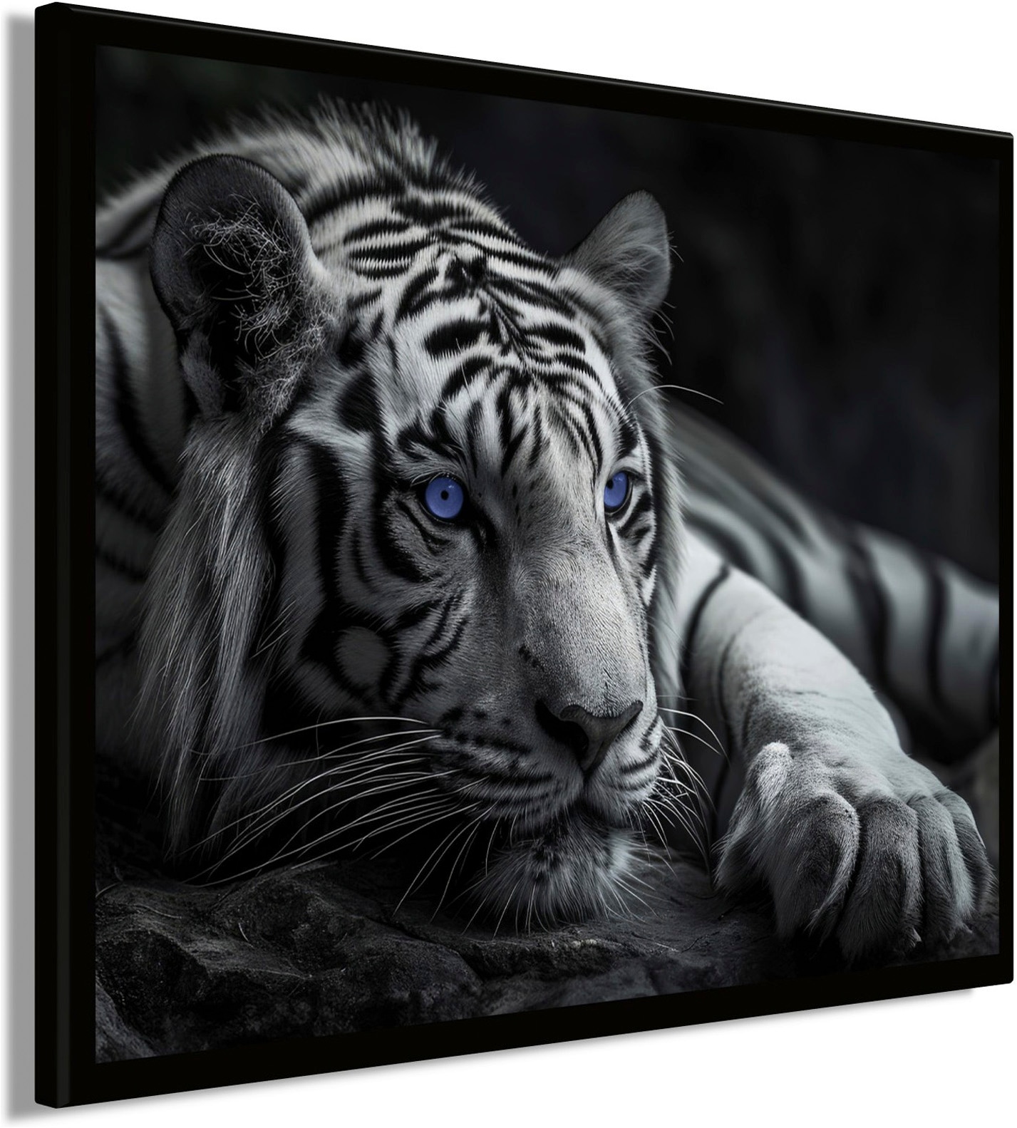 Bönninghoff Bild mit Rahmen »TIGER MIT BLAUEN AUGEN 40x50 cm – Tierbild Natur Wanddeko«