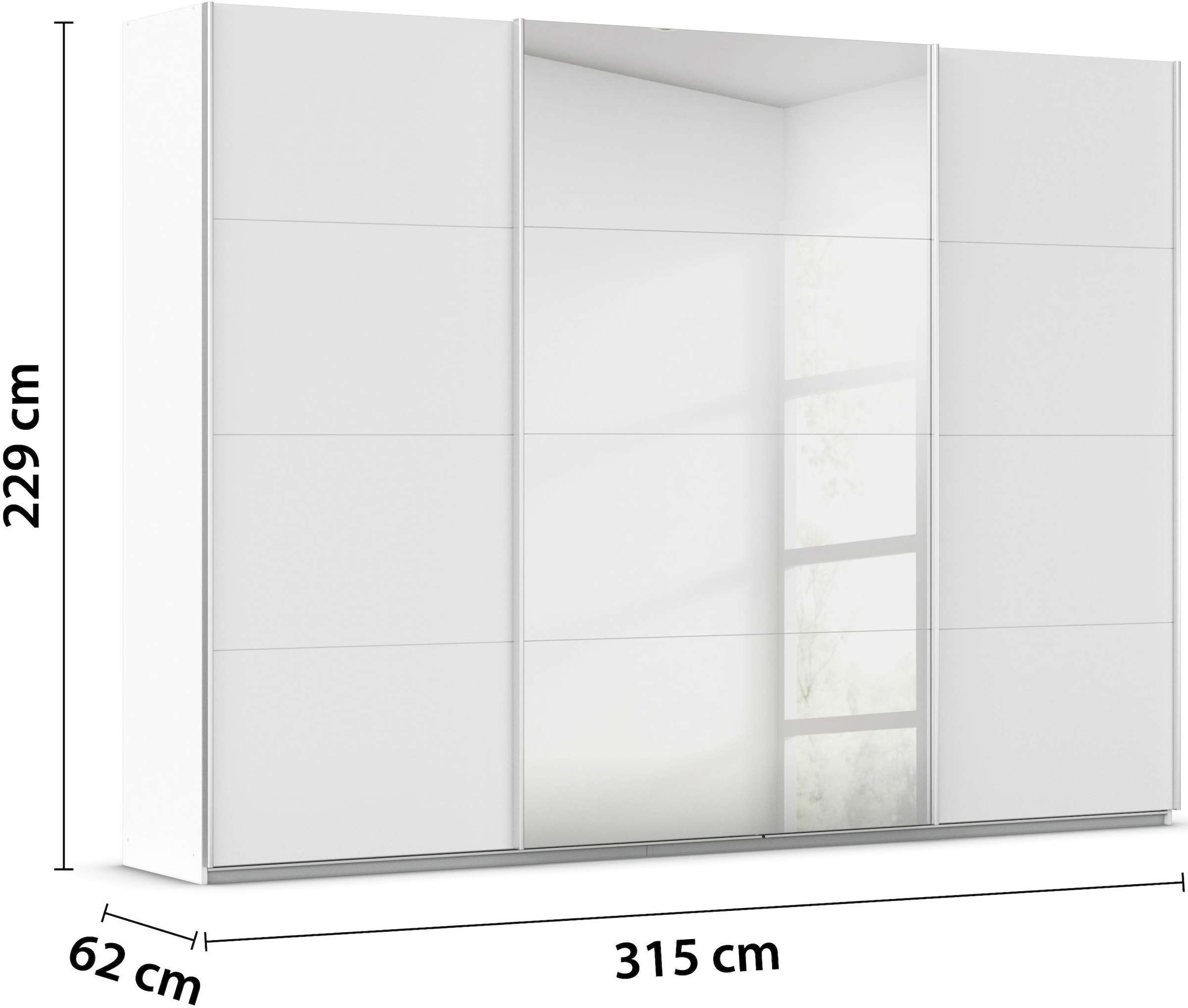 rauch Schwebetürenschrank »Kleiderschrank Schrank Garderobe Wäscheschrank TOMA«, inkl. Regaleinsatz sowie zusätzlichen Einlegeböden MADE IN GERMANY