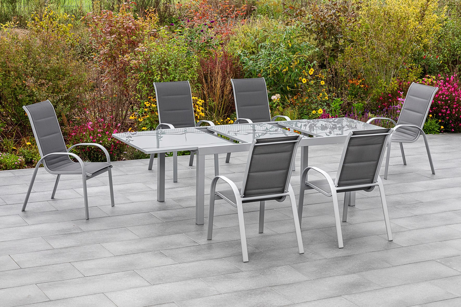 MERXX Garten-Essgruppe »Amalfi di lusso«, (7 tlg.), 6 Sessel mit Tisch