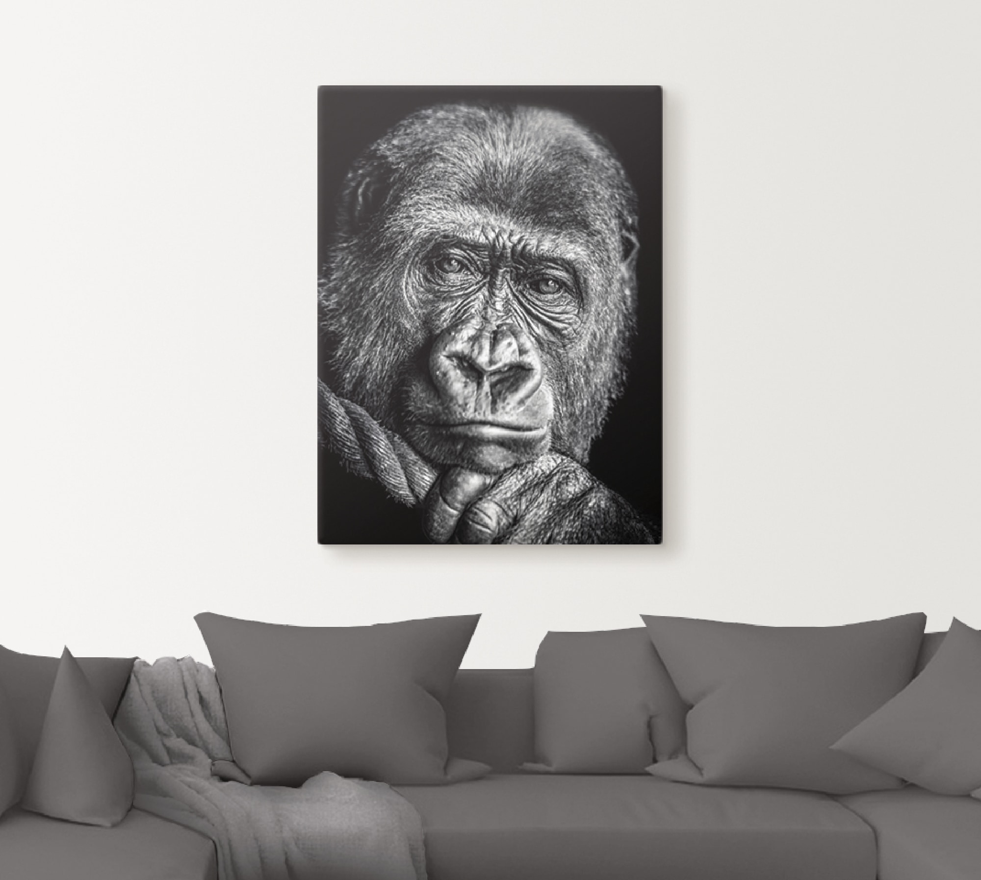 Artland Leinwandbild »Gorilla«, Wildtiere, (1 St.), auf Keilrahmen gespannt