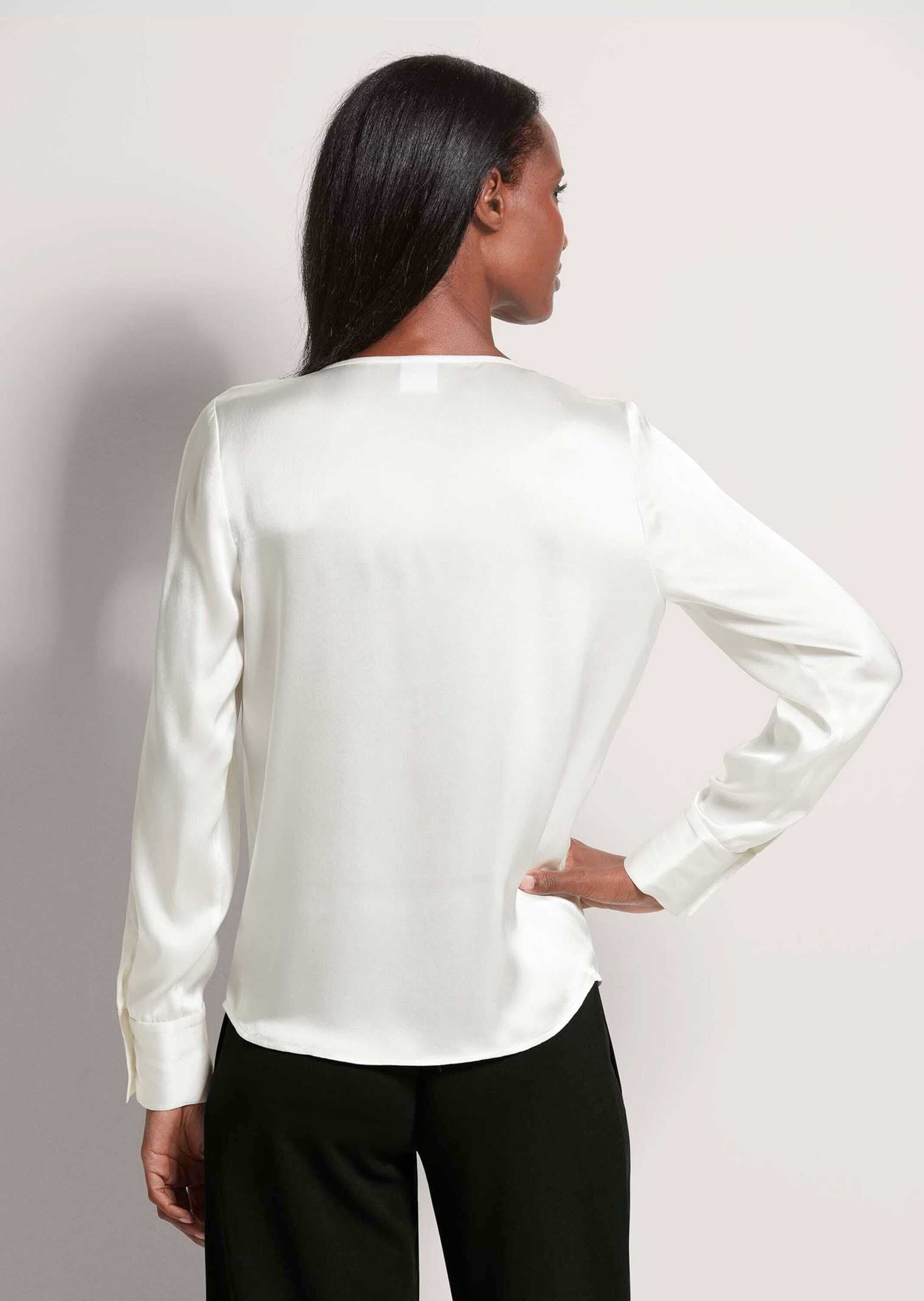 MADELEINE Langarmbluse »Bluse Elegante Seidenbluse mit verdeckter Knopfleiste«