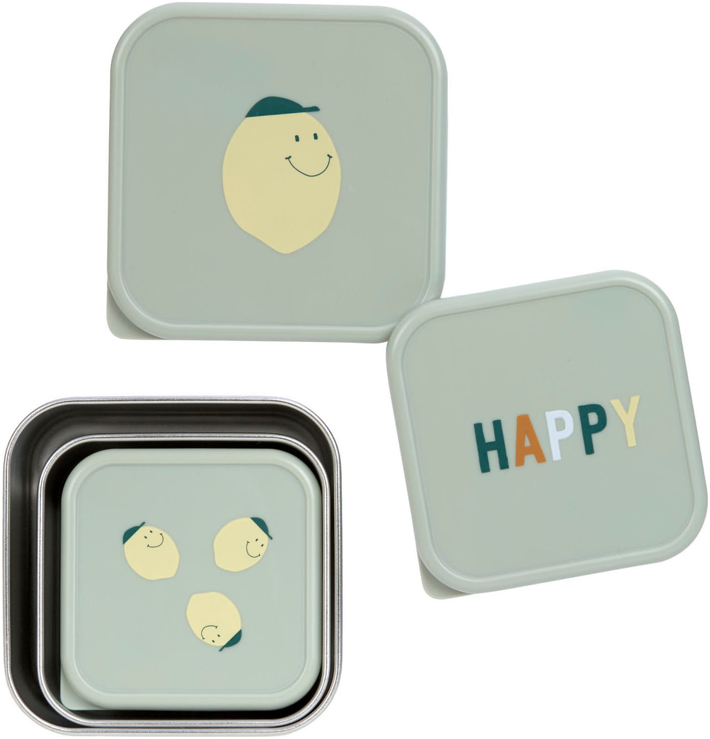 LÄSSIG Lunchbox »Happy Fruits, Lemon«, (3 tlg.)