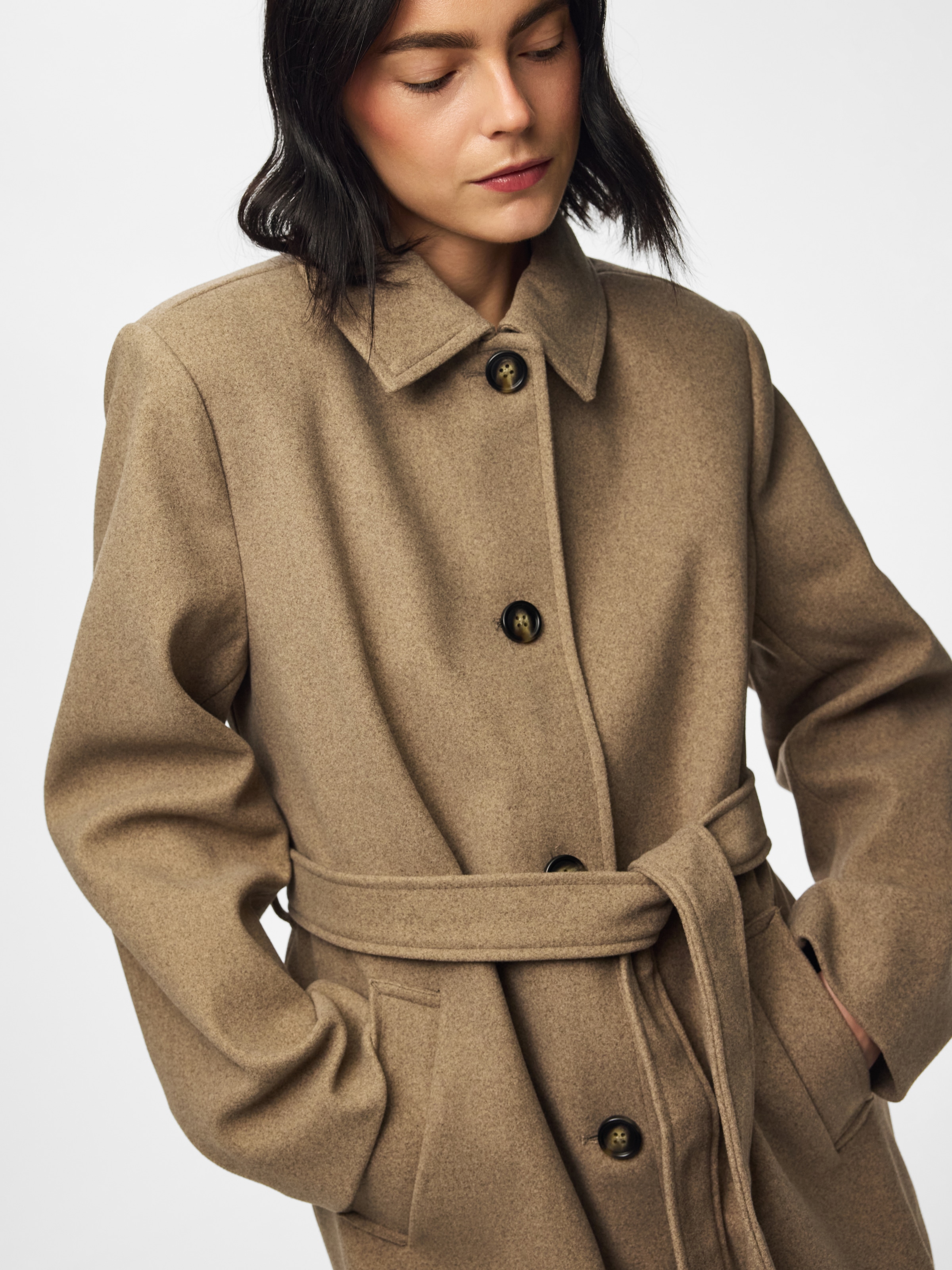 pieces Langmantel »PCAYA LONG COAT NOOS BC« Kunstfaser