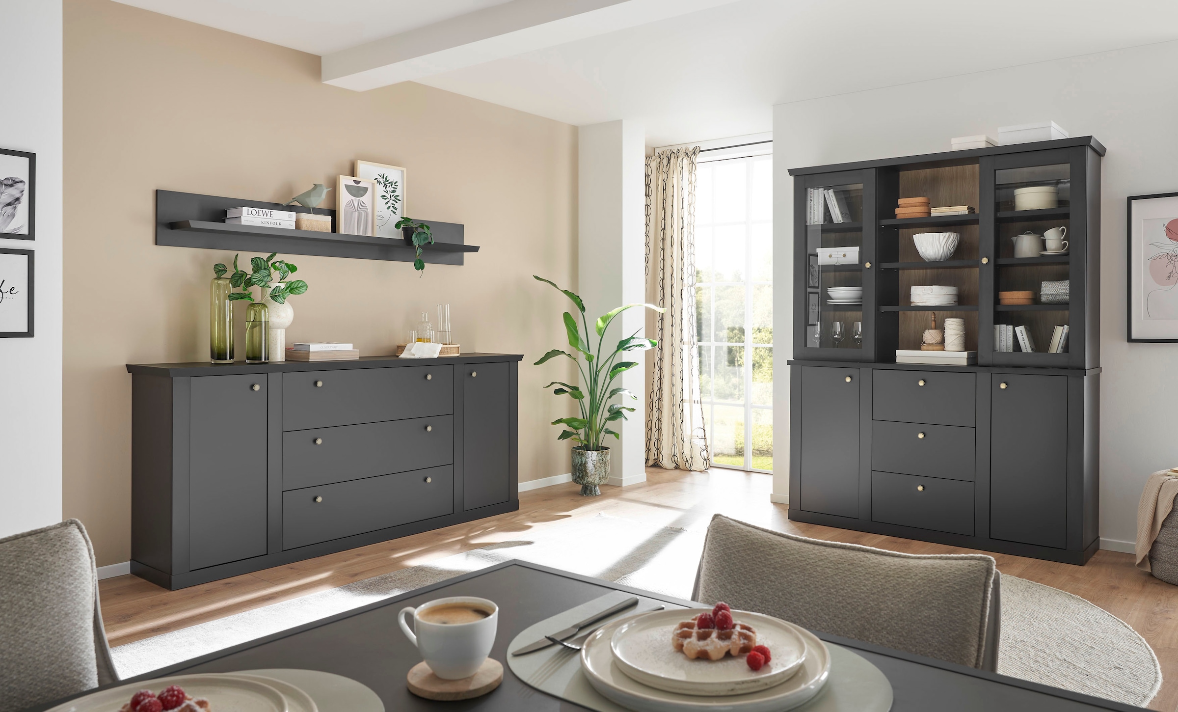 Home affaire Wandboard »Lincoln, Wandregal im Landhausstil, Wandhalter mit Ablagefläche« edles Design, in zwei Größen verfügbar, vielseitig einsetzbar