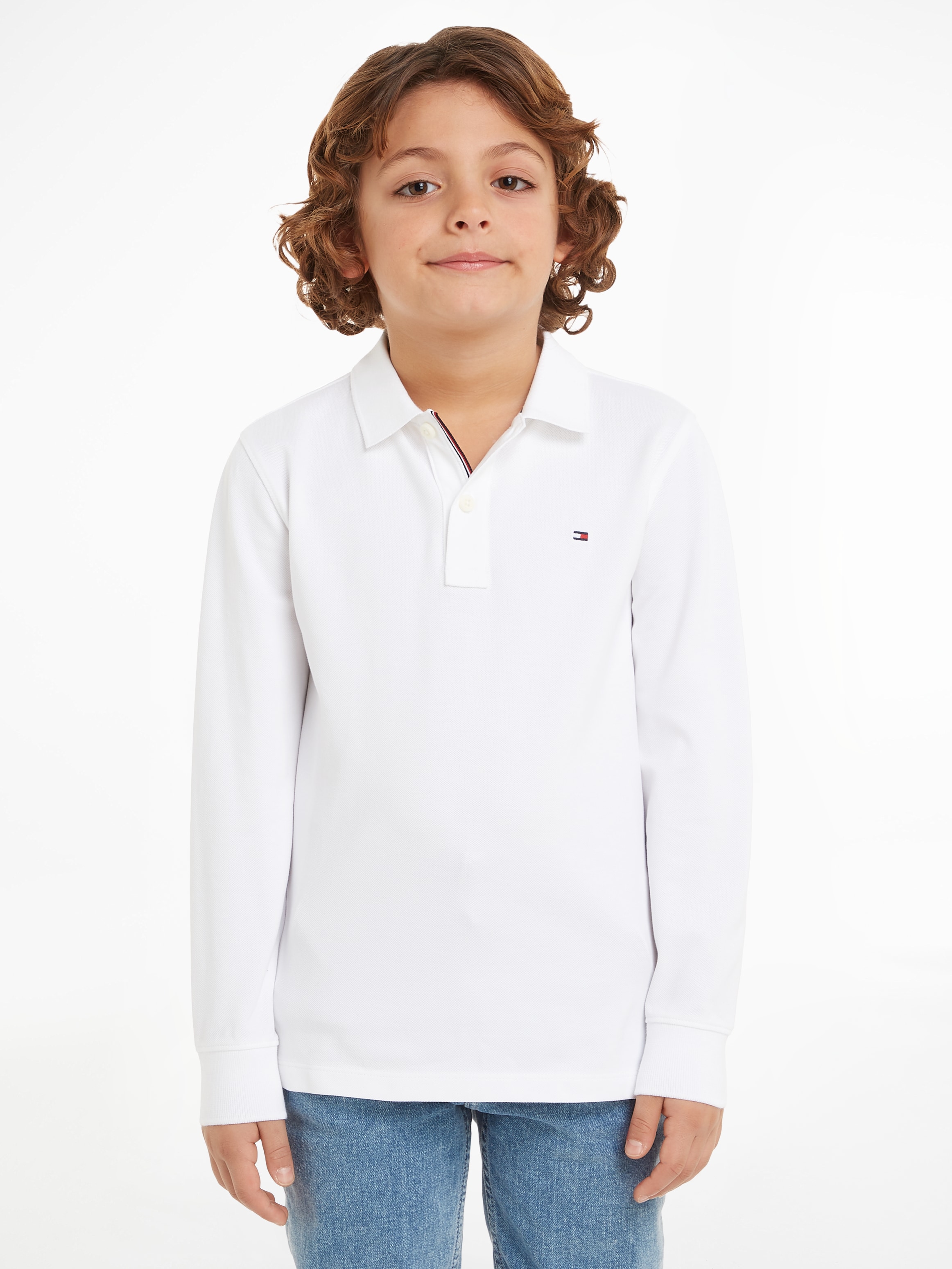 Poloshirt »ESSENTIAL POLO LS«, Kinder bis 16 Jahre mit Logostickerei