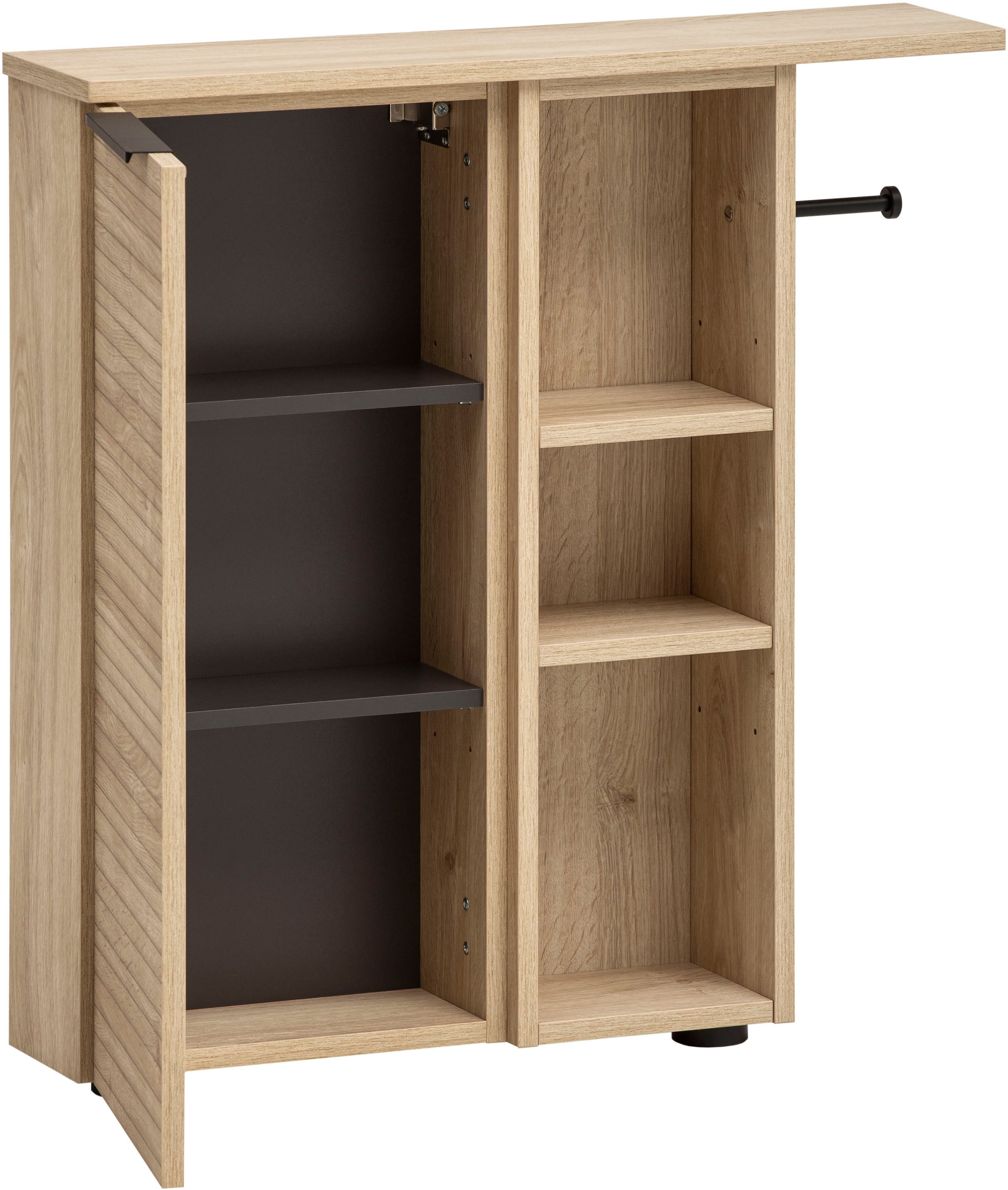 Schildmeyer Seitenschrank »Mads Nieschenschrank, Breite 45,5 cm«, (1 St.), Nischenschrank, 3 offenen Regelfächern und Toilettenpapierhalter