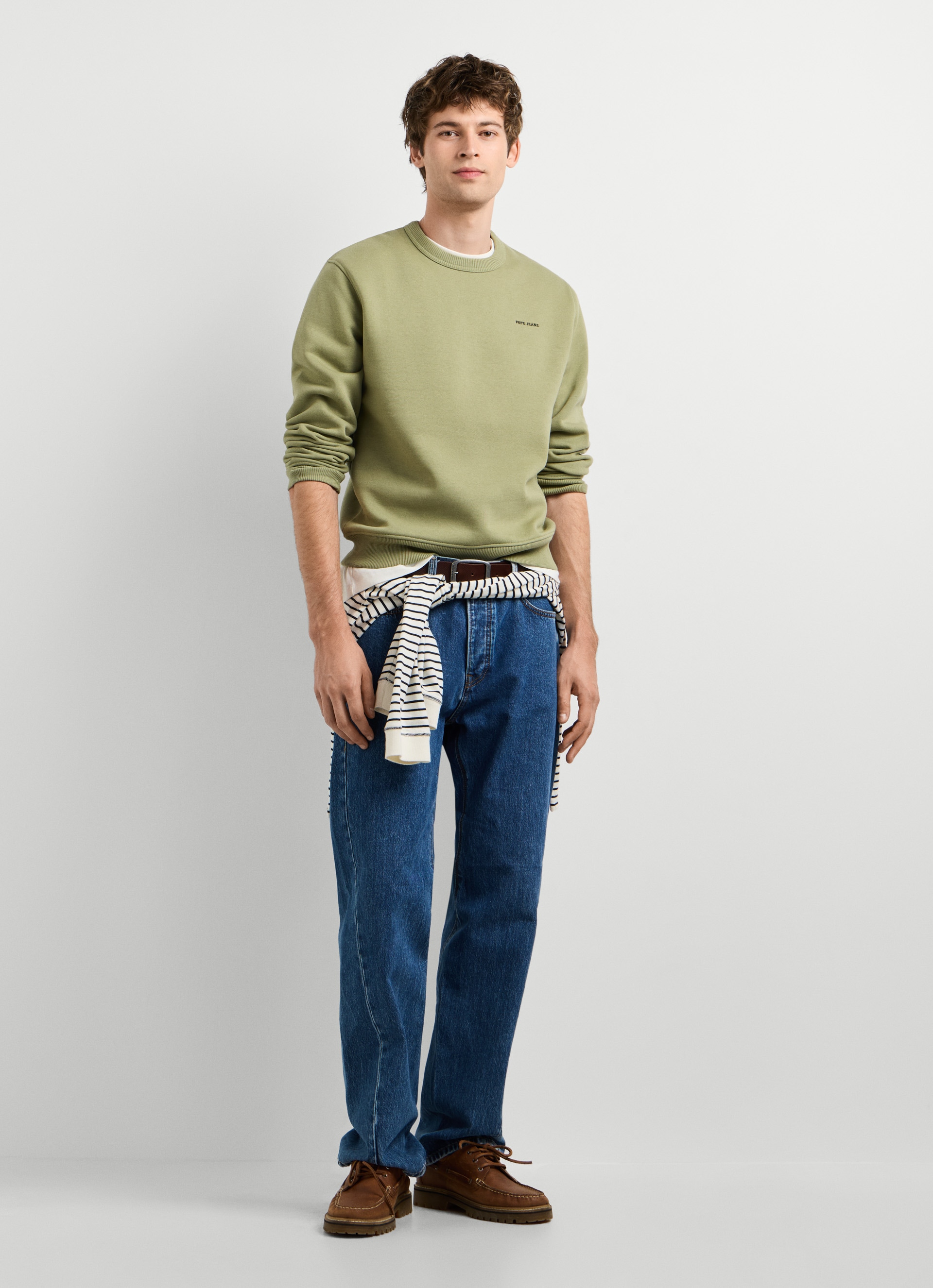 Pepe Jeans »JEFFERSON CREW«, mit Logostickerei, Baumwollmix
