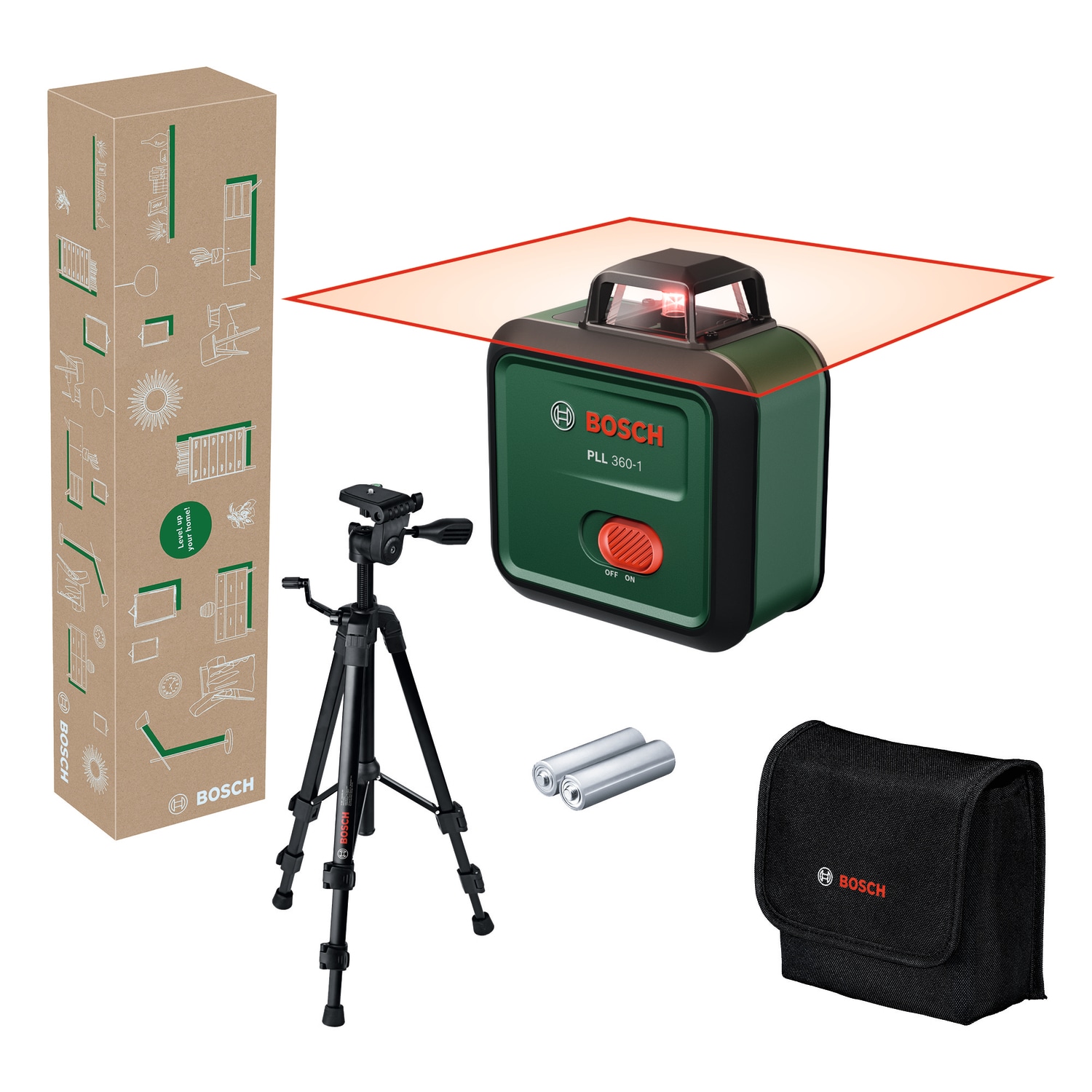 Bosch Home & Garden Linienlaser »PLL 360-1 UNI« Set,  mit Stativ, inkl. Batterien