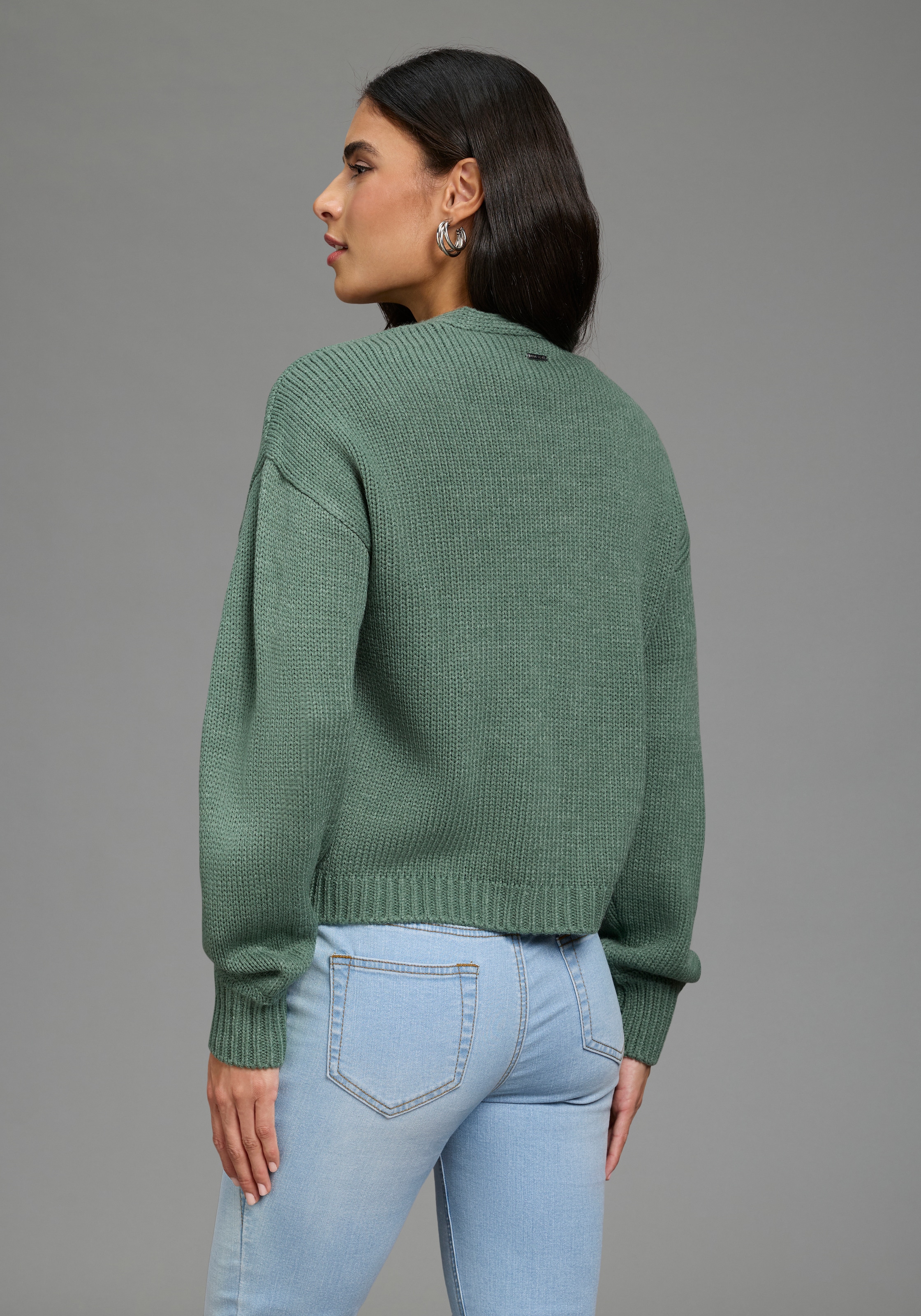 Laura Scott Strickjacke »mit Oversize-Passform« in melierter Optik