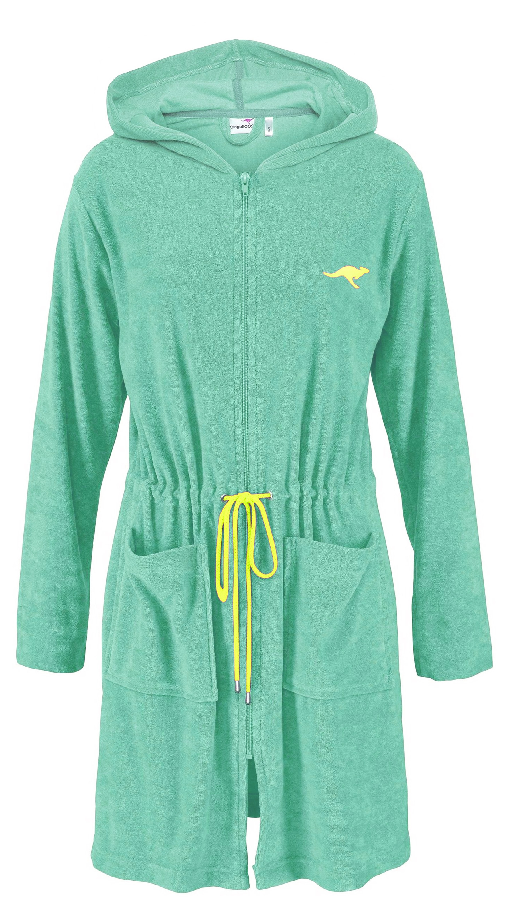 KangaROOS Damenbademantel »Kira, ideal für Sauna & Spa, Hotelbademantel, Morgenmantel«, (1 St.), mit Bindekordel, kurz, Bademäntel für Damen, XS-3XL