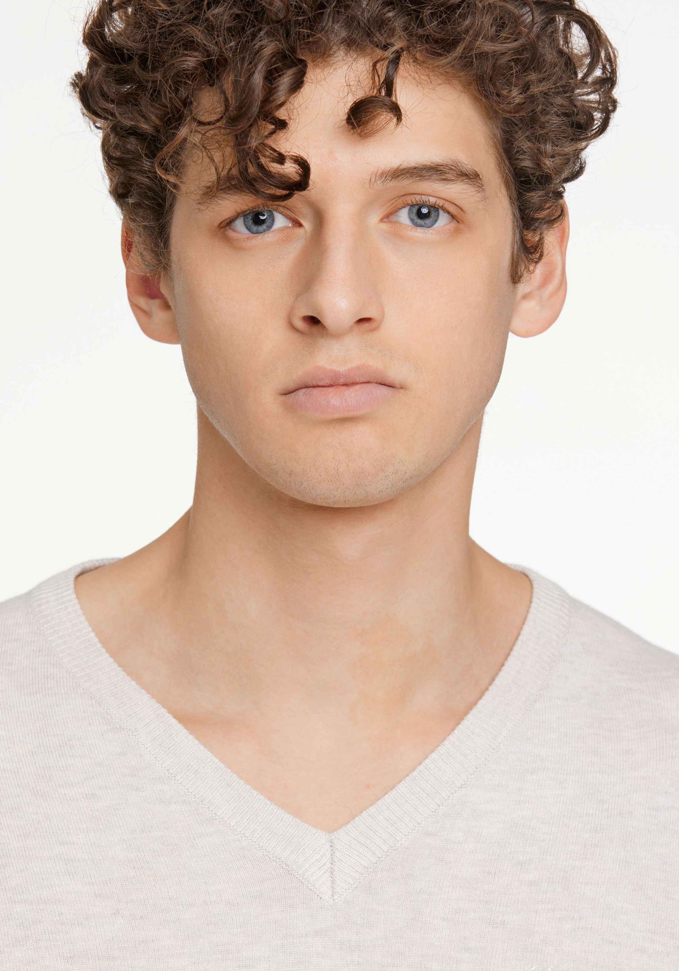 LINDBERGH Strickpullover meliert, mit V.Ausschnitt