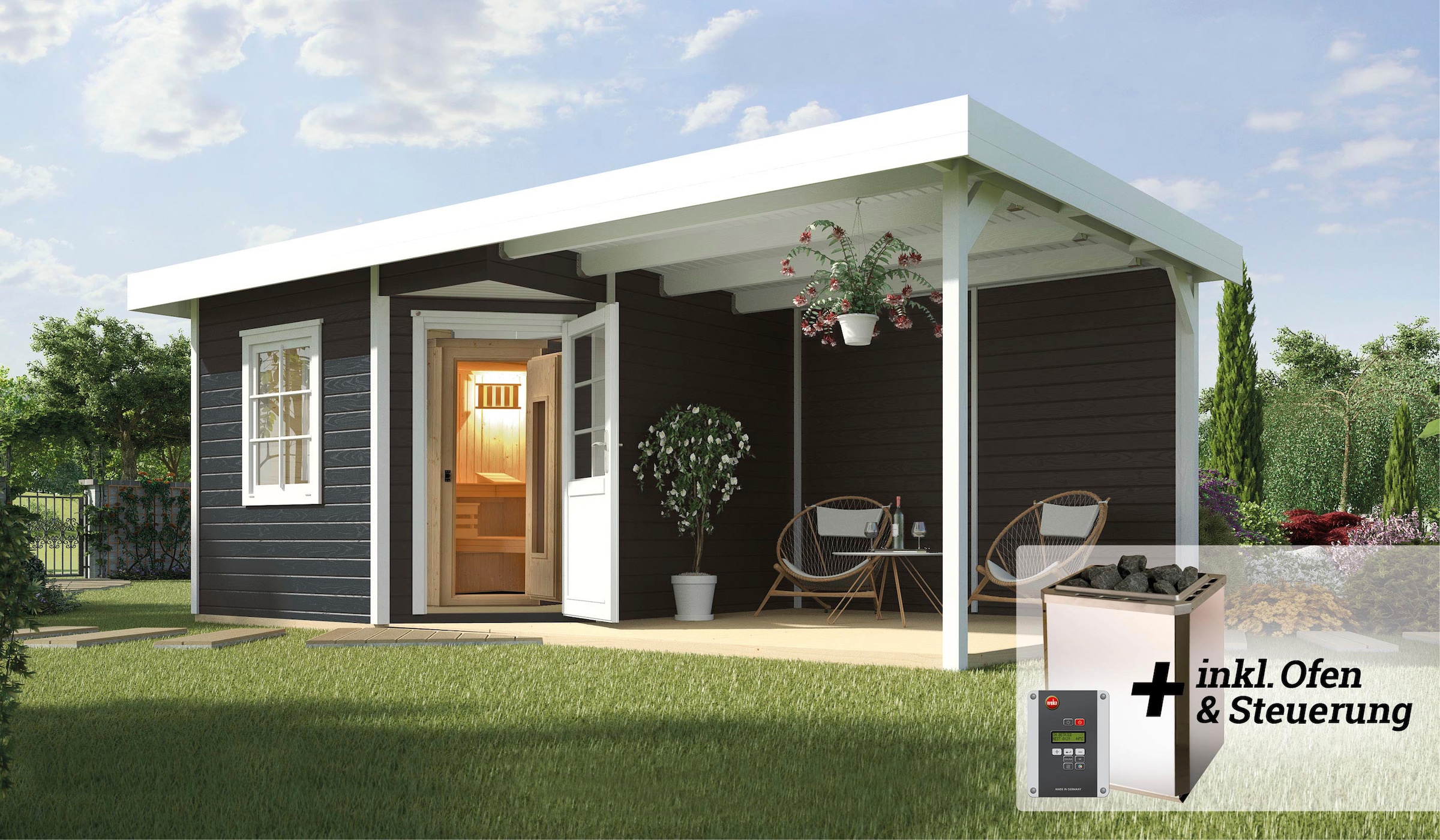 weka Saunahaus »Salo«, 7,5 kW Bio-Ofen mit digitaler Steuerung