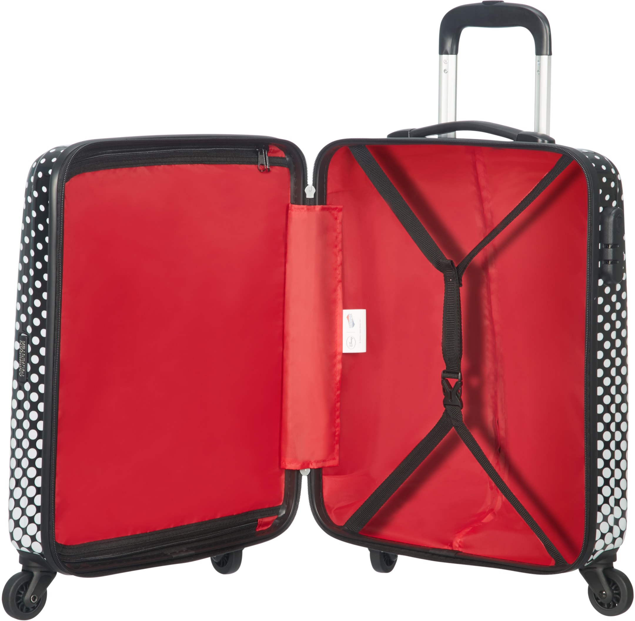 American Tourister® Hartschalen-Trolley »Disney Legends, Minnie Mouse Polka Dot, 55 cm«, 4 Rollen, Kinderreisekoffer Handgepäck Reisekoffer Trolley