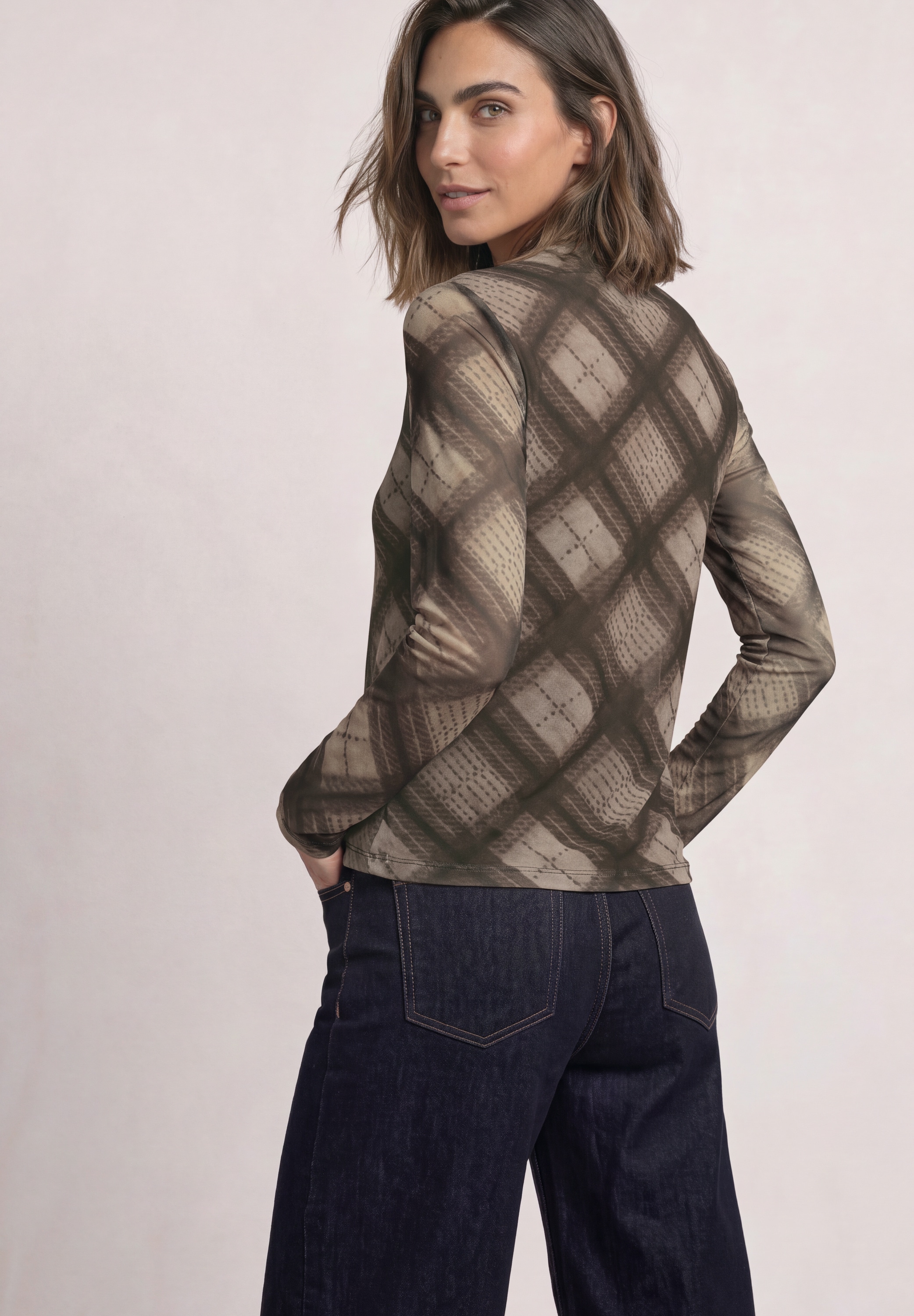 STREET ONE Langarmshirt leichte Mesh-Qualität, Elasthananteil