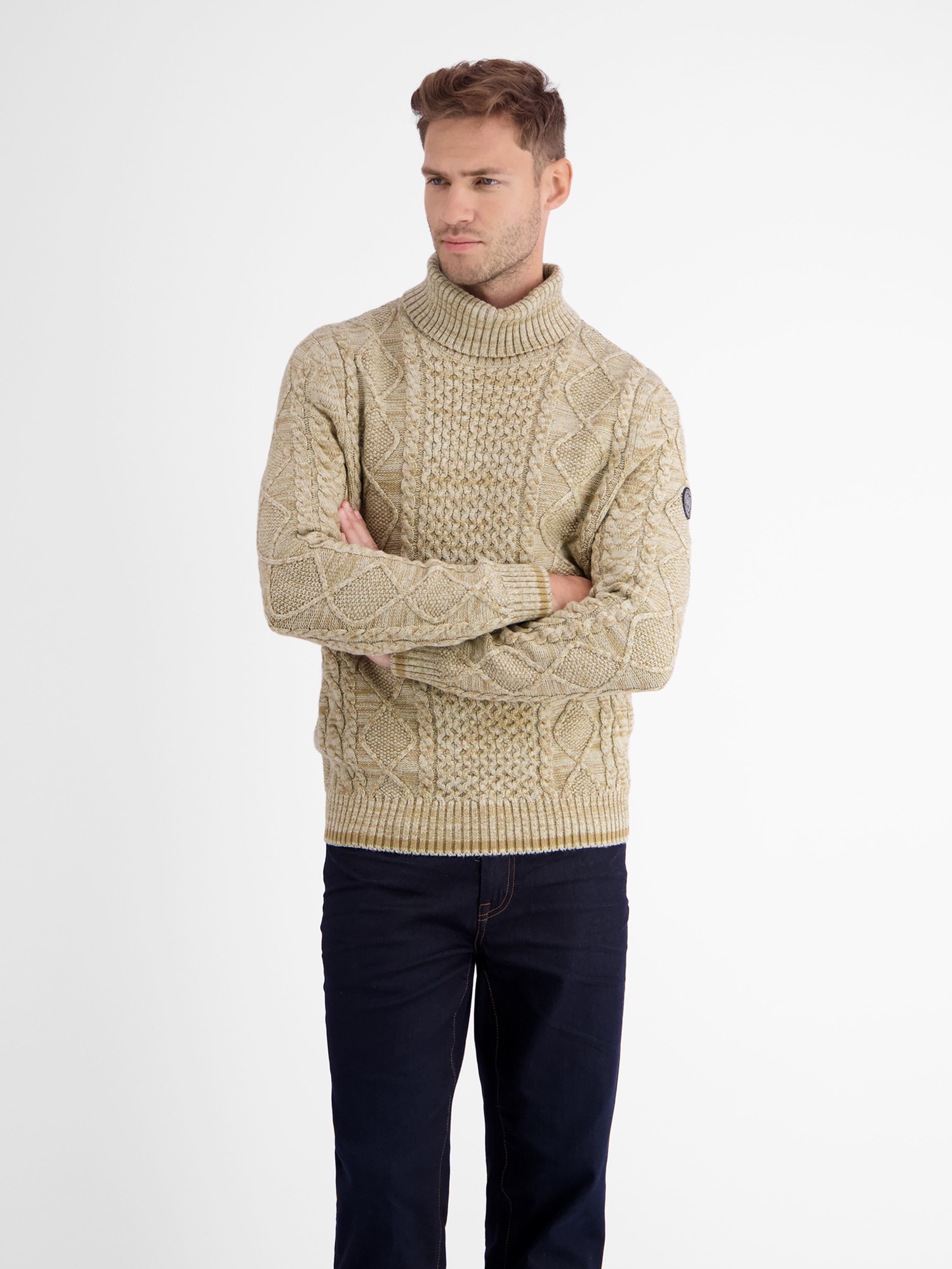 LERROS Strickpullover »LERROS Jacquard-Rollkragenpullover«