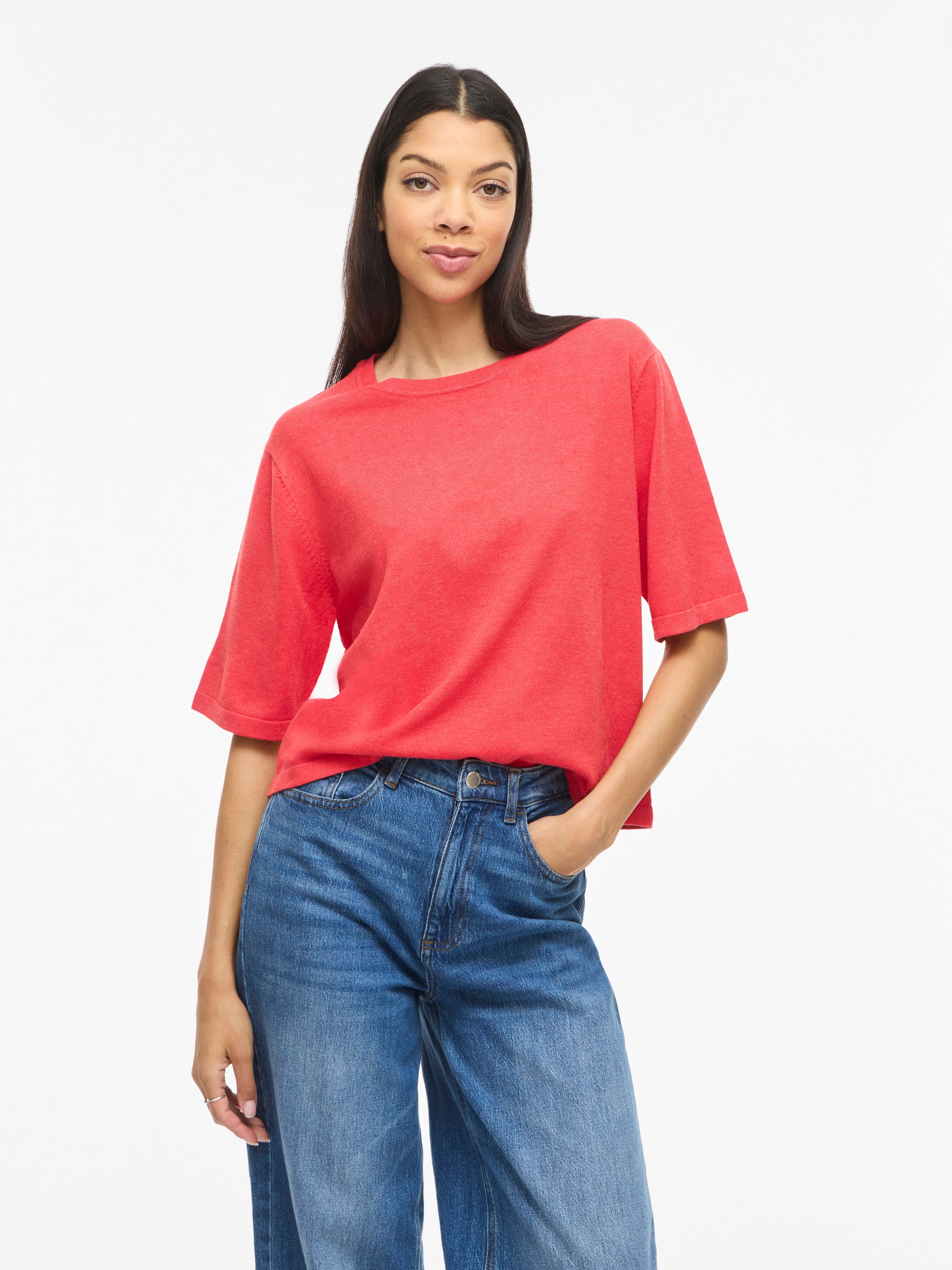 Vila Kurzarmpullover »VIMALU O-NECK 2/4 KNIT TOP-NOOS«