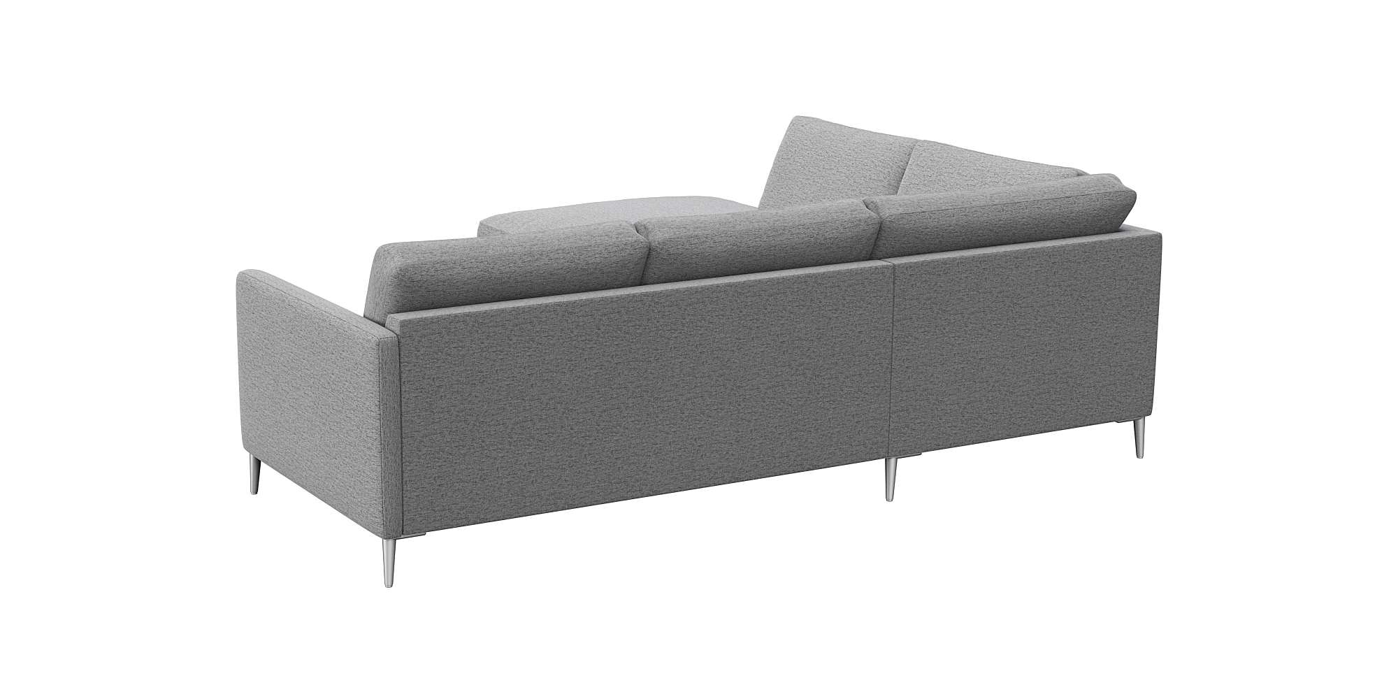 FLEXLUX Ecksofa »Fiore, L-Form« schmale Armlehnen, Füße alufarben, B/T 234/225 cm, Kaltschaum im Sitz