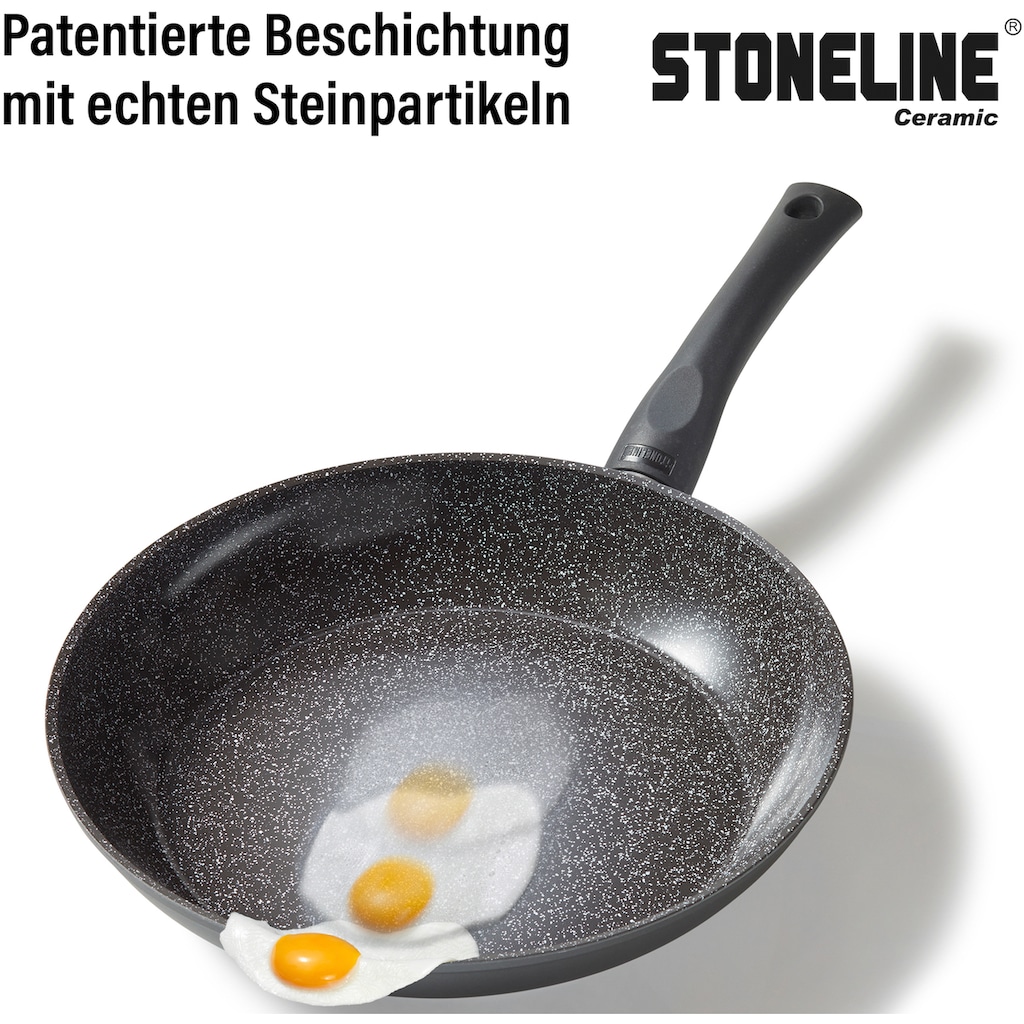 STONELINE Pfannen-Set »CERAMIC«, Aluminium, (Set, 3 tlg., je 1 Bratpfanne Ø 20/24/28 cm, H: 4,5/5/5,5 cm, - 1,0/1,7/2,7 l)