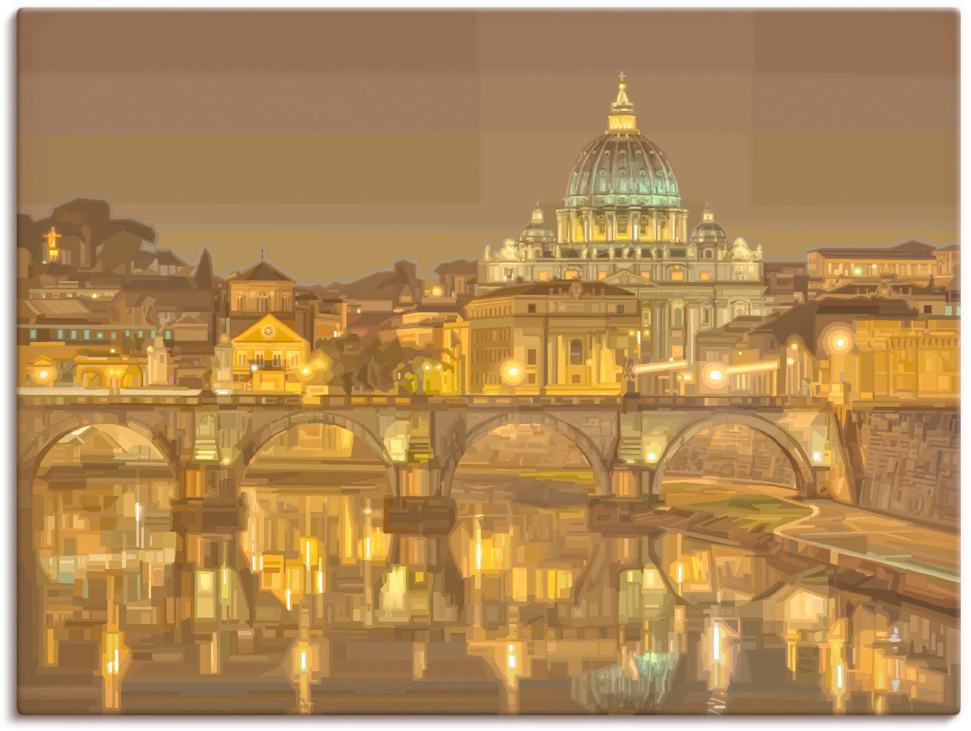 Leinwandbild »Rom Petersdom«, Italien, (1 St.), auf Keilrahmen gespannt