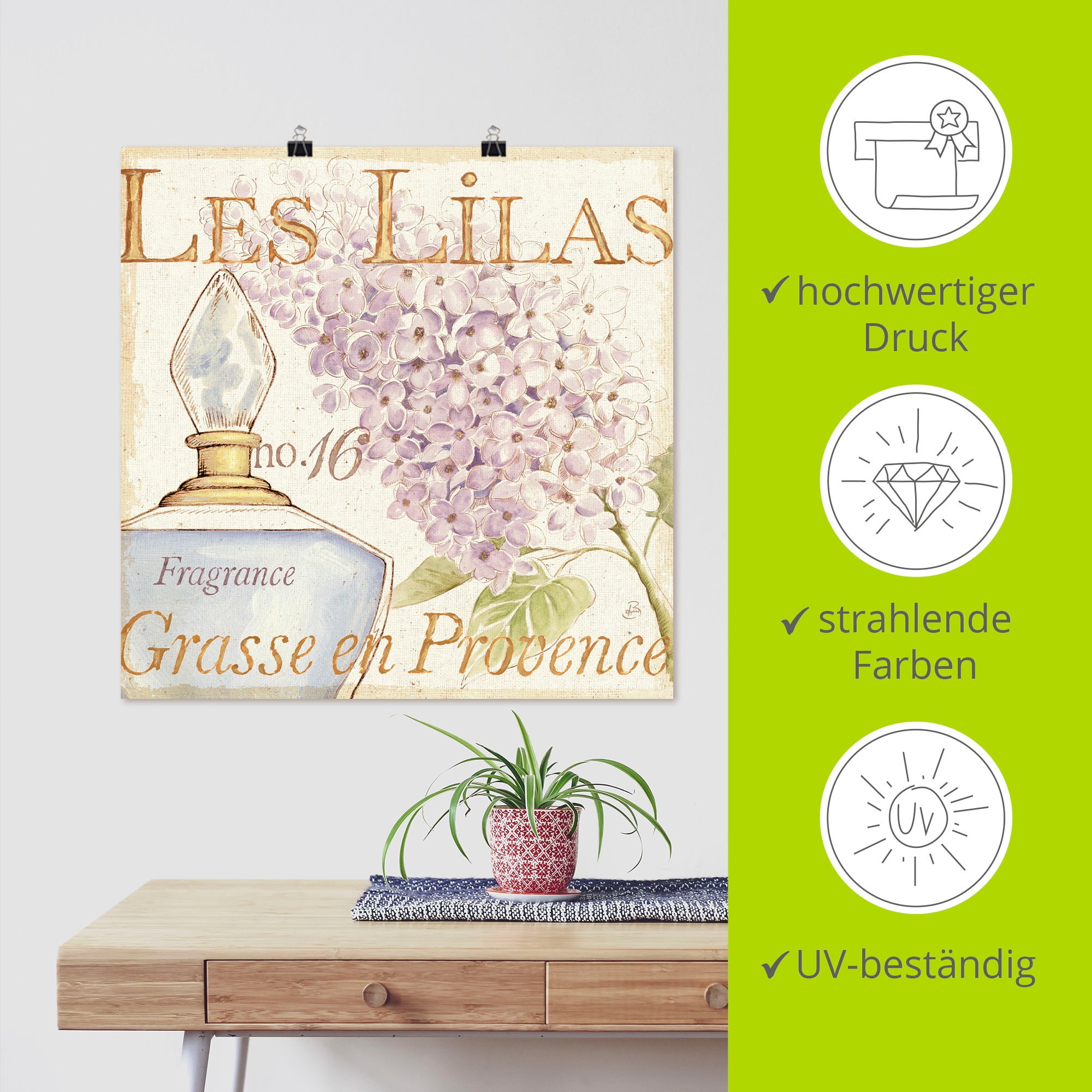 Artland Wandbild »Blumen und Parfum IV«, Schilder, (1 St.), als Poster, Wandaufkleber in verschied. Größen