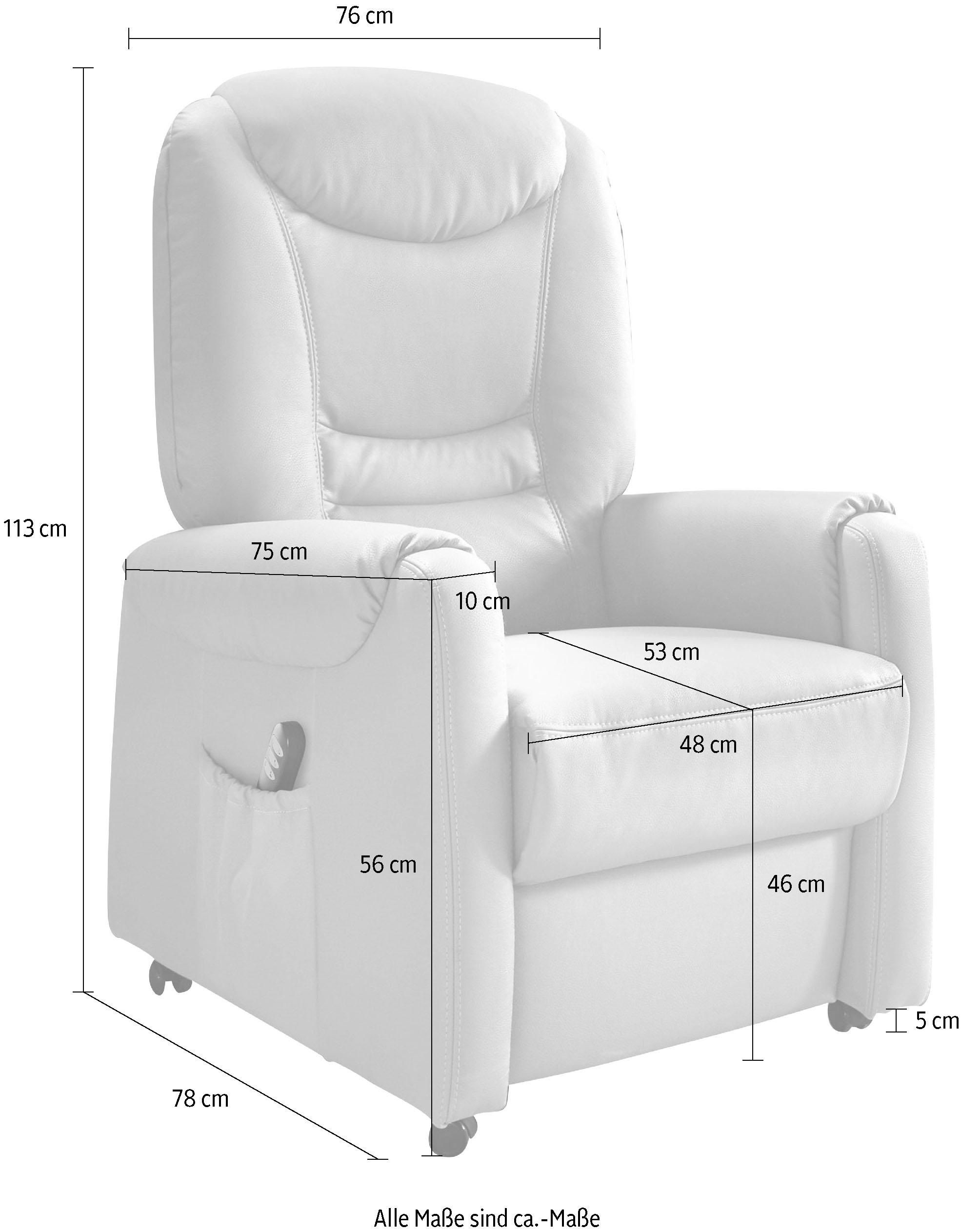 sit&more TV-Sessel »Morten«, in Größe M, wahlweise mit Motor und Aufstehhilfe