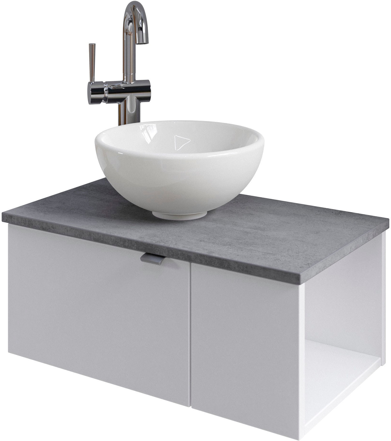 Waschtisch »Serie 6915 Waschschale mit Unterschrank für Gästebad, Gäste WC«, 61 cm...