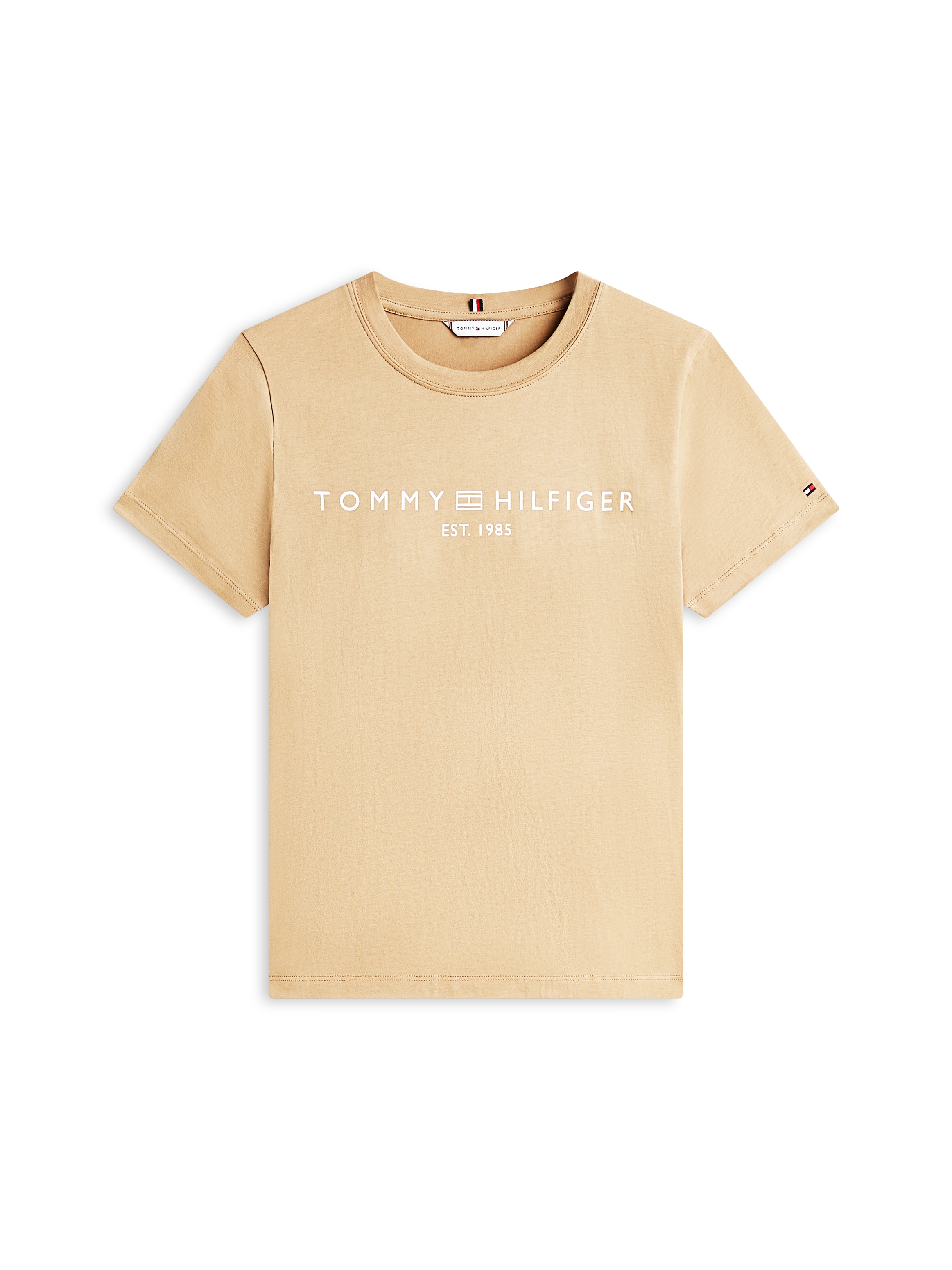 Tommy Hilfiger Kurzarmshirt »REG CORP LOGO C-NK mit Logoschriftzug und Stickerei« Baumwolle