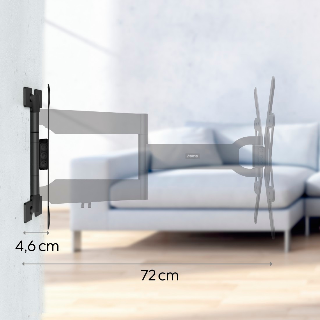 Hama TV-Wandhalterung »TV Halterung schwenkbar, vollbeweglich, (32"- 65"), 43", 50", 55"«, bis 165 cm Zoll