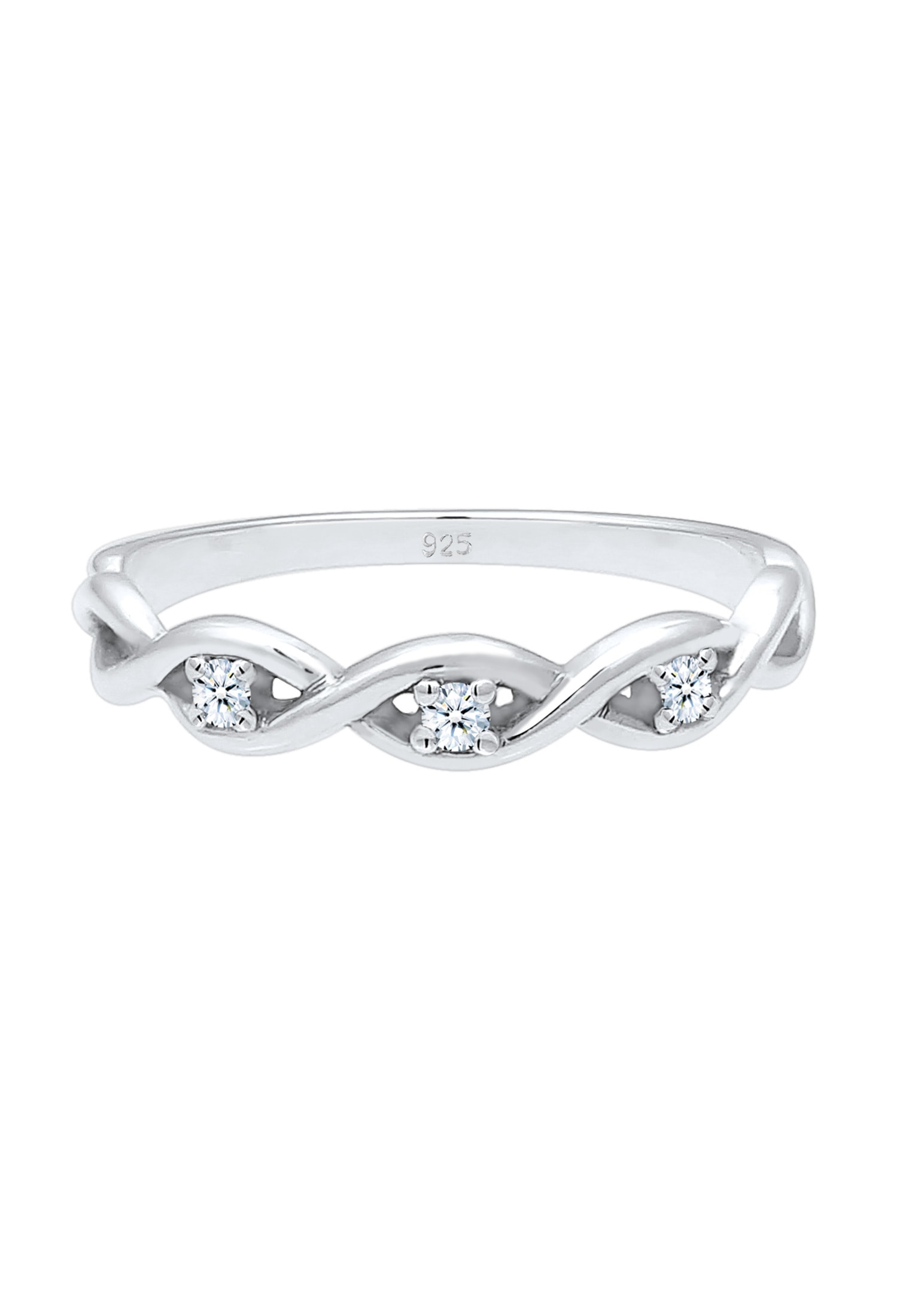 Elli DIAMONDS Verlobungsring »Ring Knoten Unendlich Diamant (0.045 ct.) 925 Silber«