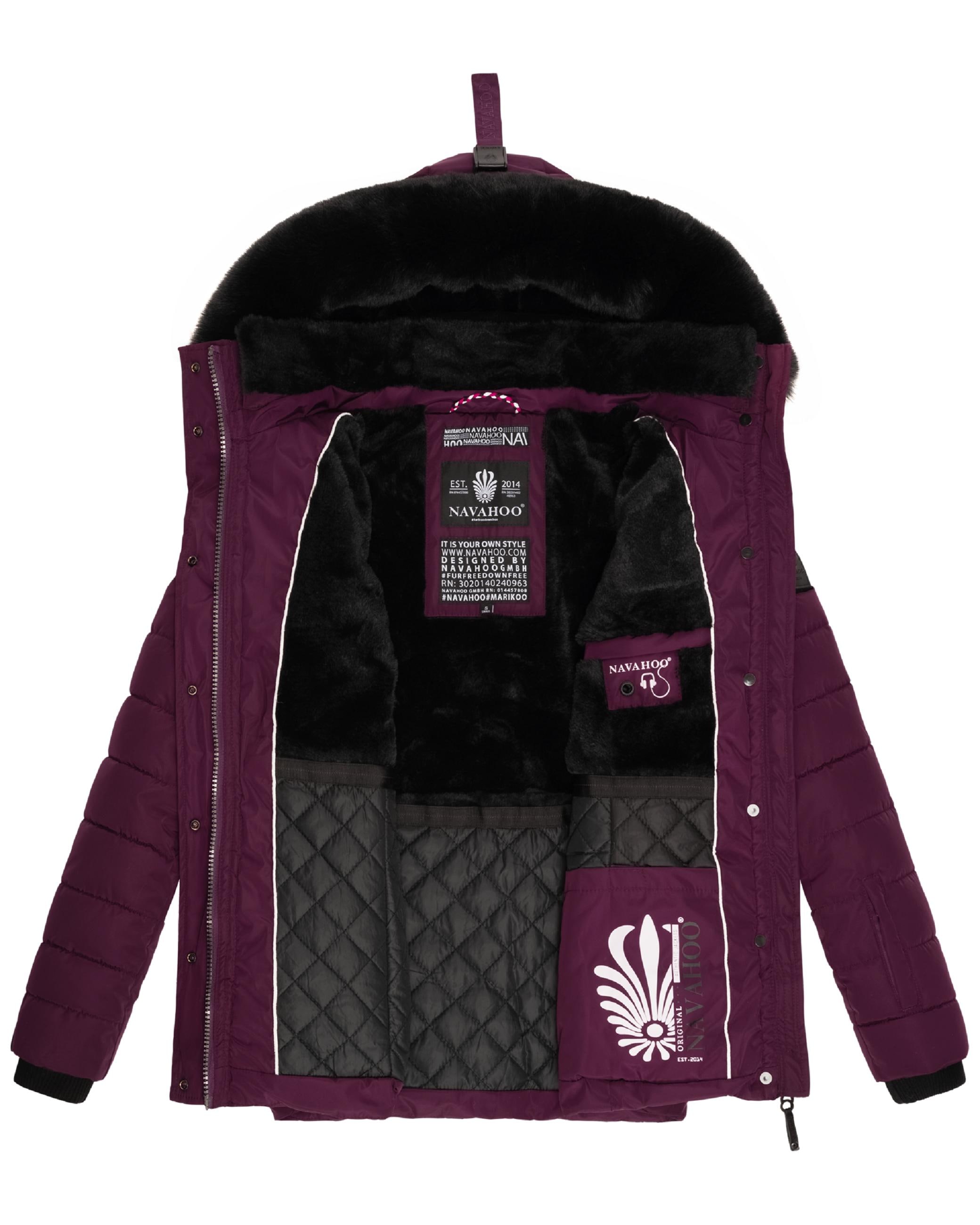 Navahoo Steppjacke »Winterjacke Milianaa« mit Kapuze Edle Winterjacke mit weicher Kunstfell-Kapuze