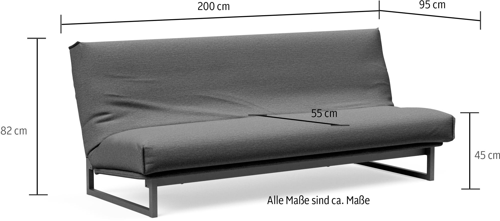 INNOVATION LIVING ™ Schlafsofa »Fraction Dauerschlaffunktion, schlicht und elegant, Industriedesign«, bequem, Rückenlehne 3-fach verstellbar