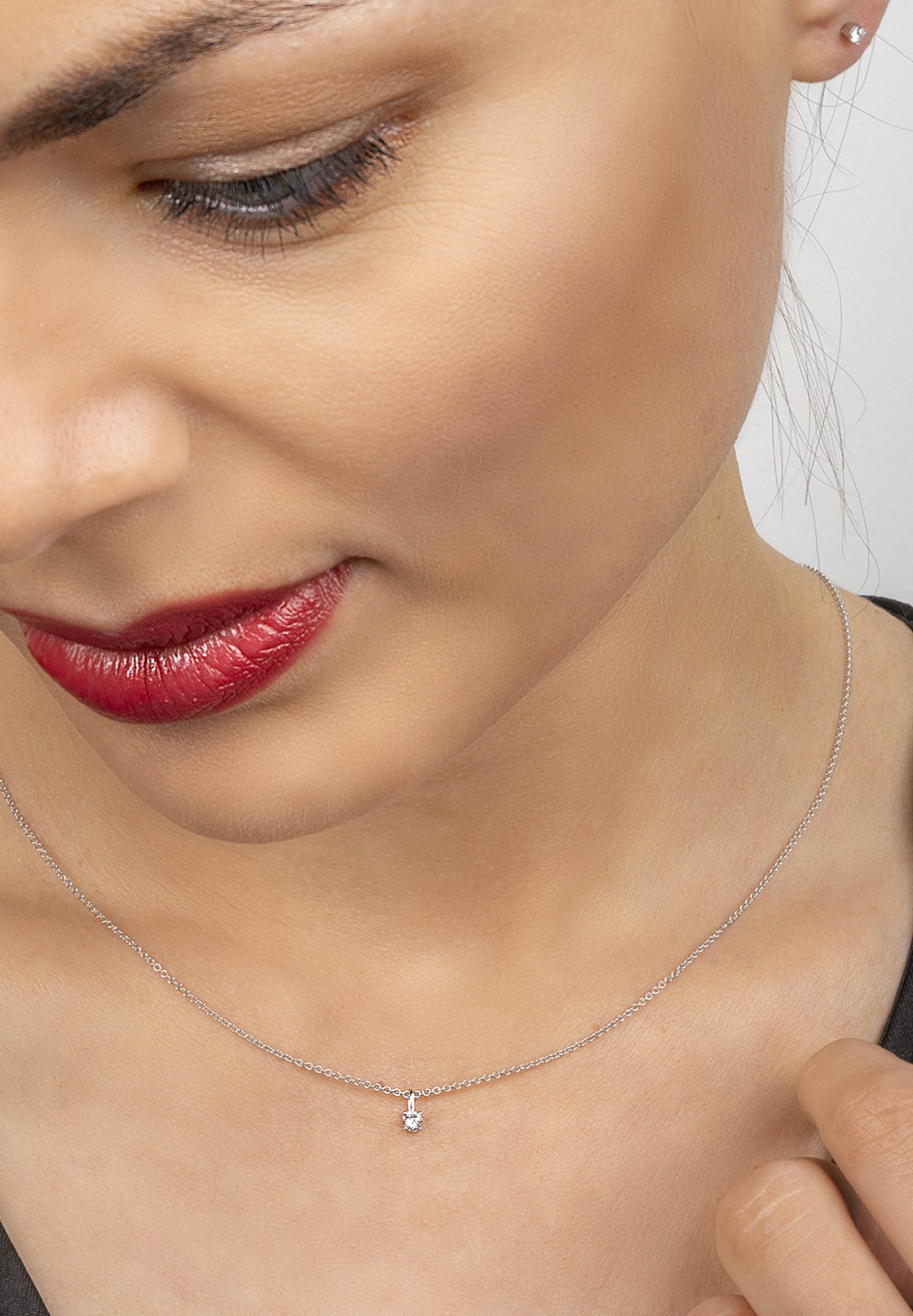 ONE ELEMENT Kettenanhänger »0.1 ct Diamant Brillant Anhänger aus 585 Weißgold«