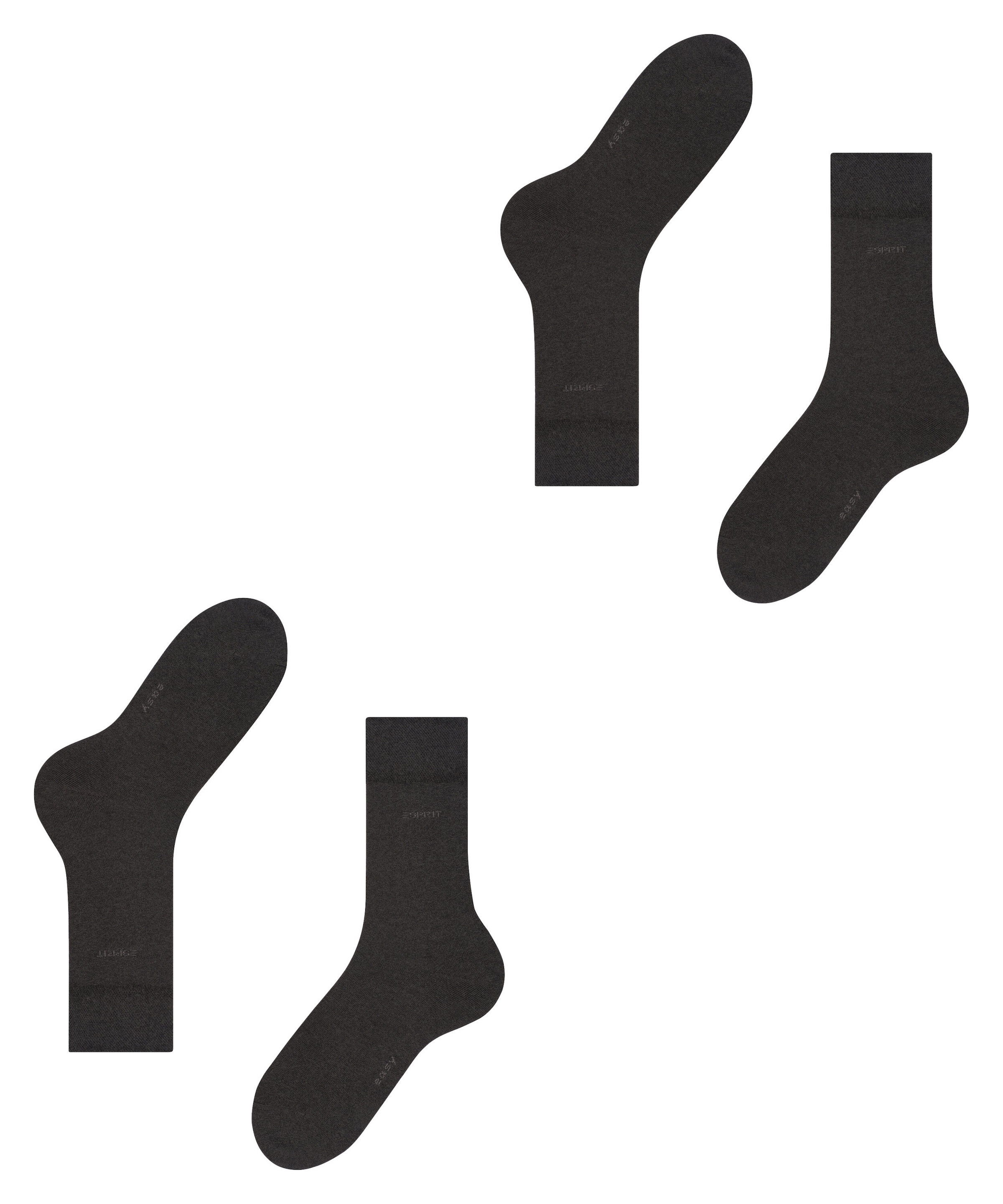 Esprit Socken »Basic Easy« 2 Paar, 2 Paar tlg. druckfreier, breiter Komfortbund, atmungsaktiv, uni Socken