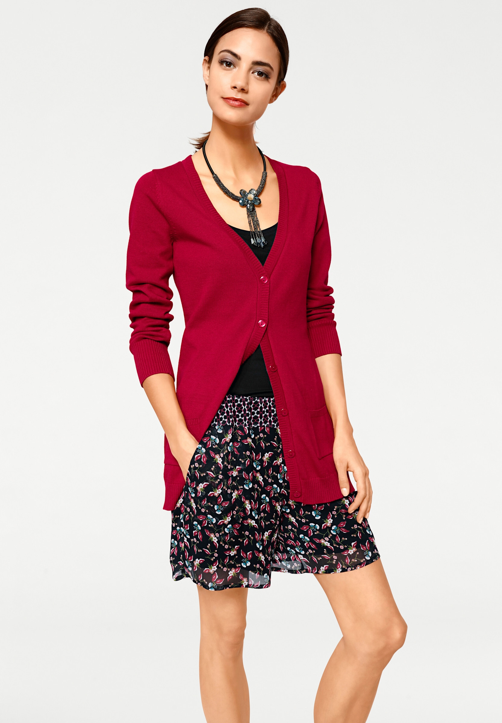 heine Strickjacke »Feinstrickjacke Feinstrickjacke mit Taschen«