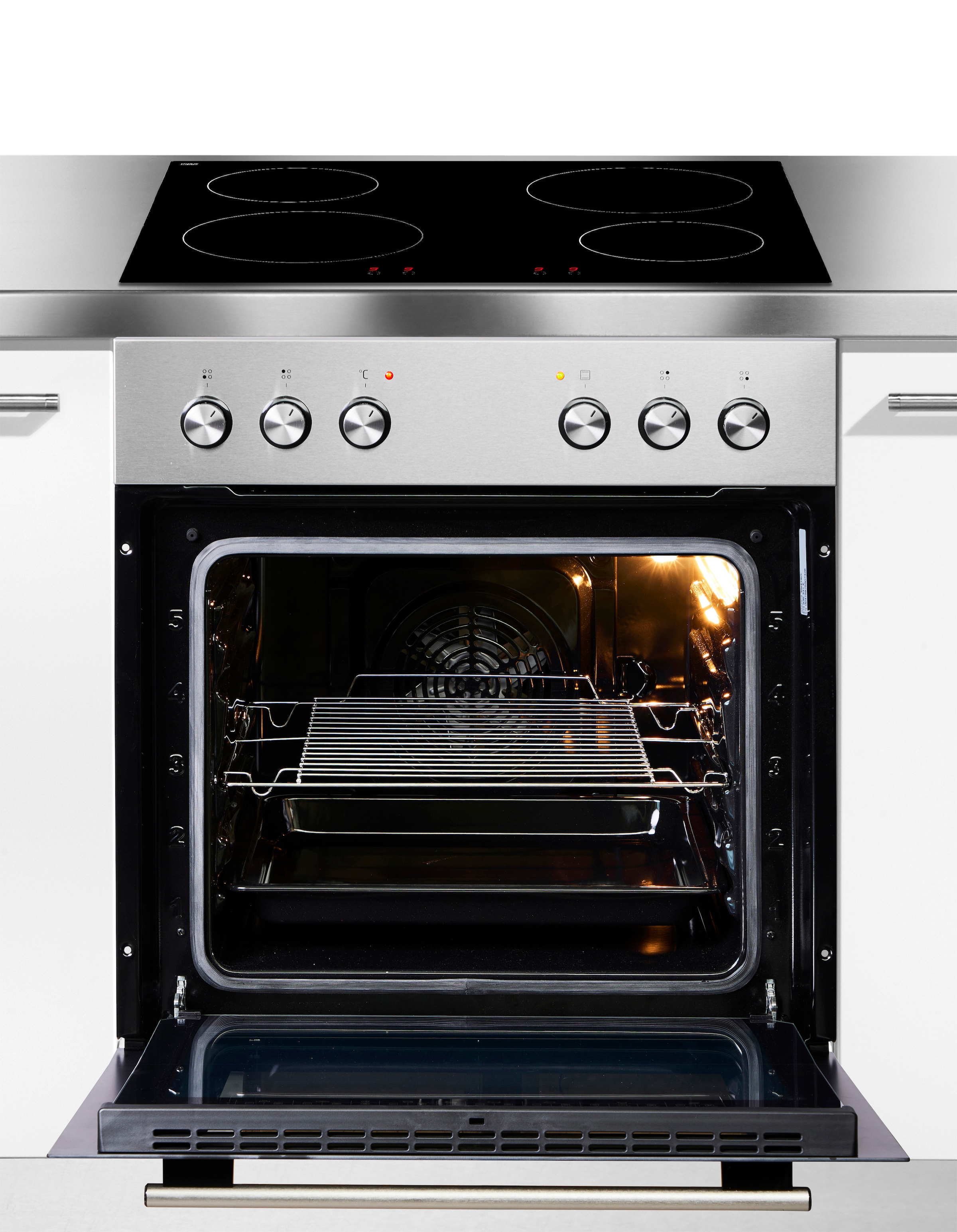 Amica Induktions Herd-Set »EHI 935 331 E« Steam Clean Backofen | Induktionskochfeld, 1 Stk. tlg. Komfort pur: beste Sicht, leicht reinigen, sicher kochen