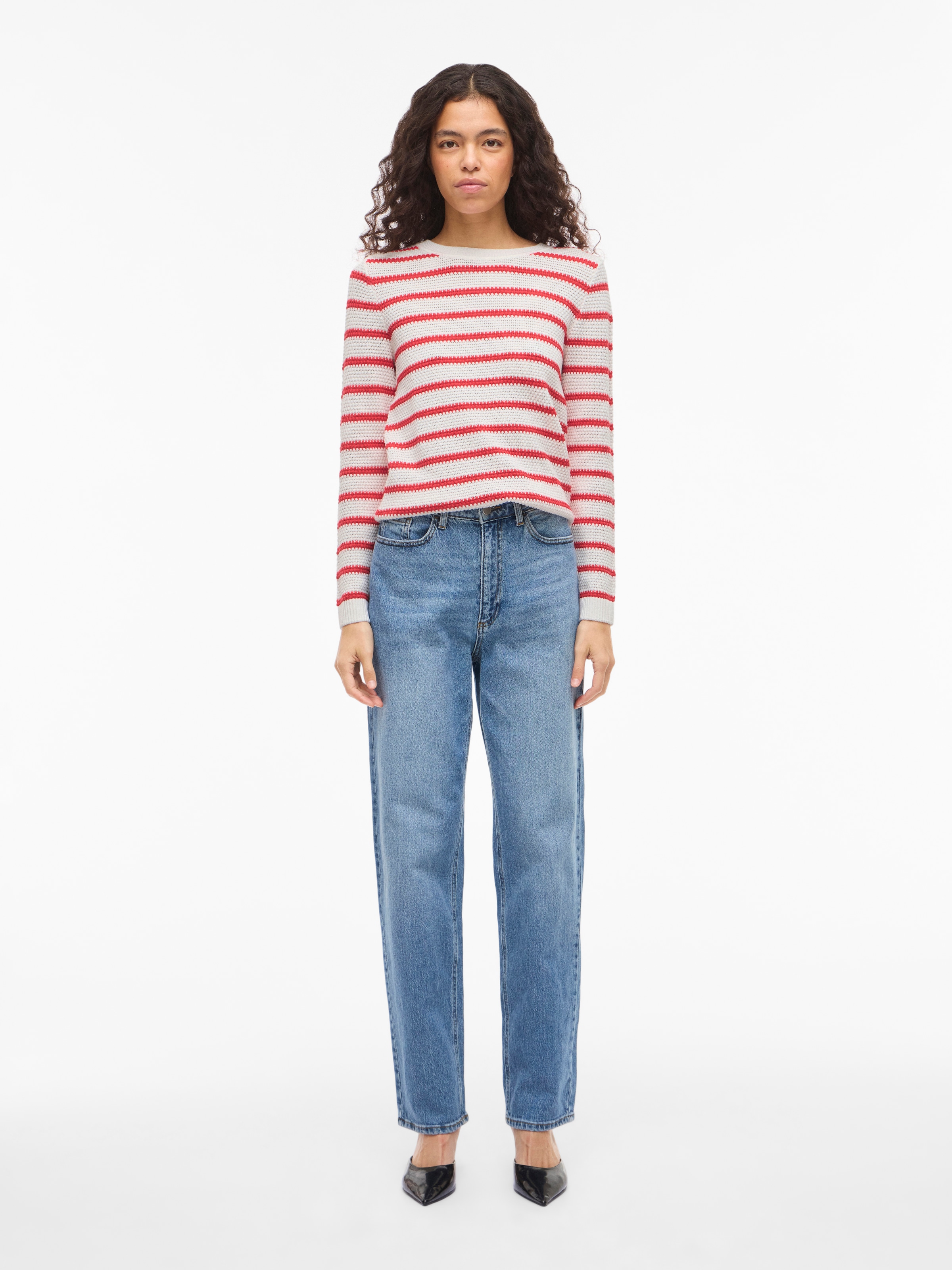 Vila Rundhalspullover »VIDALO O-NECK L/S STRIPE KNIT TOP- NOOS«