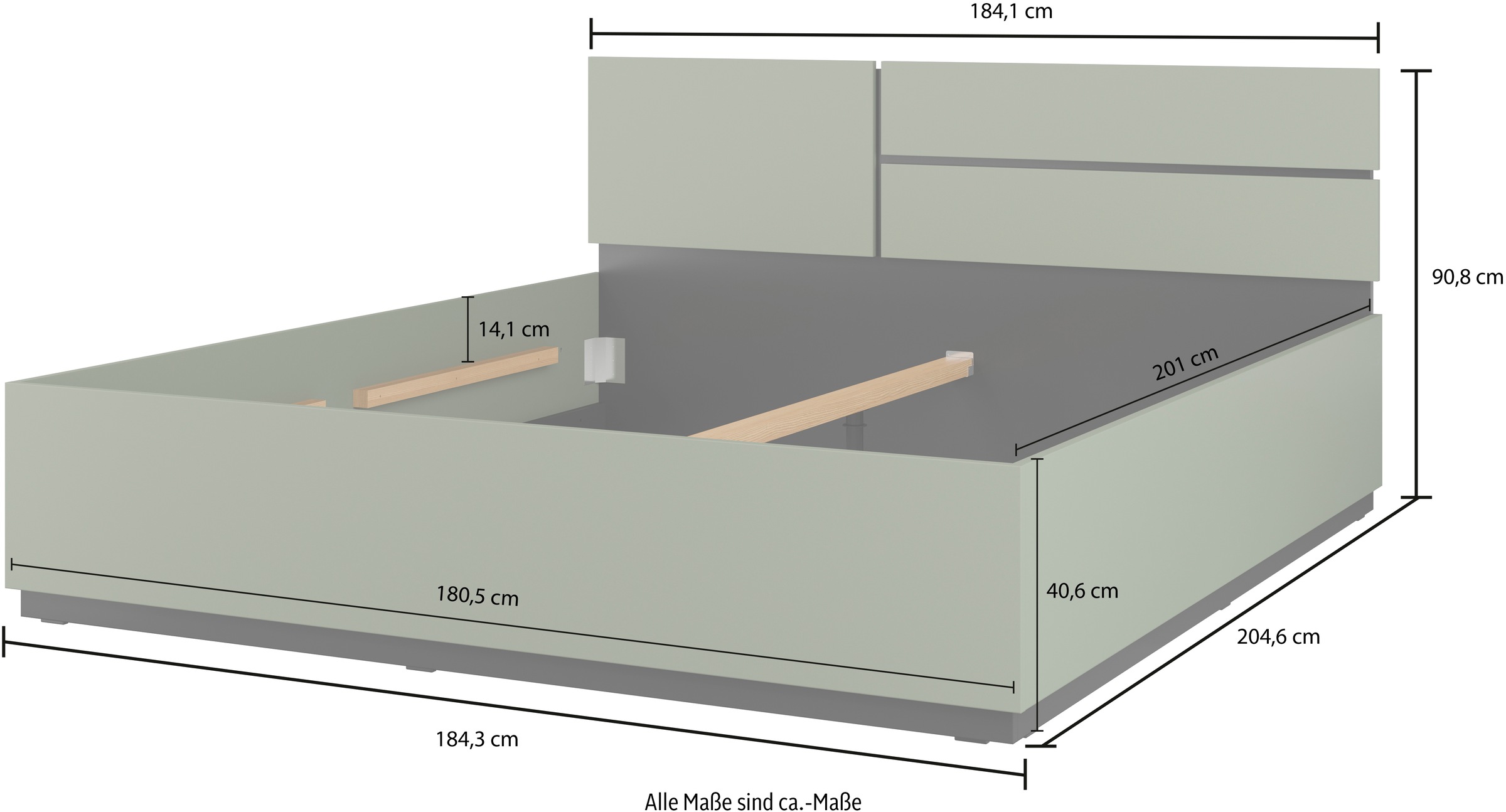 Home affaire Bettgestell »Cross, moderner Bettrahmen«, Doppelbett in zwei Grössen, stabiles Bettgestell