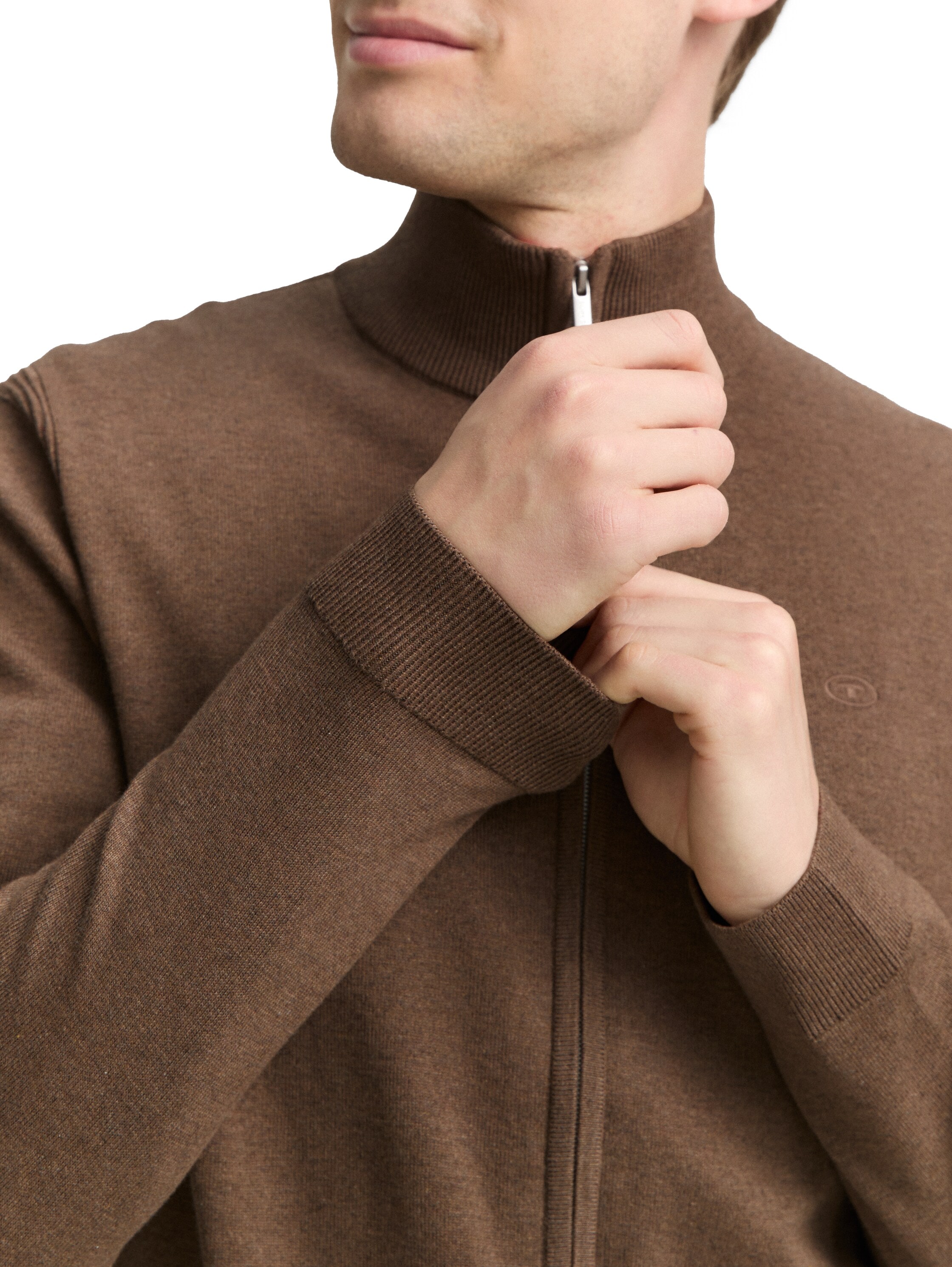 TOM TAILOR Strickjacke, mit Logo Stickerei